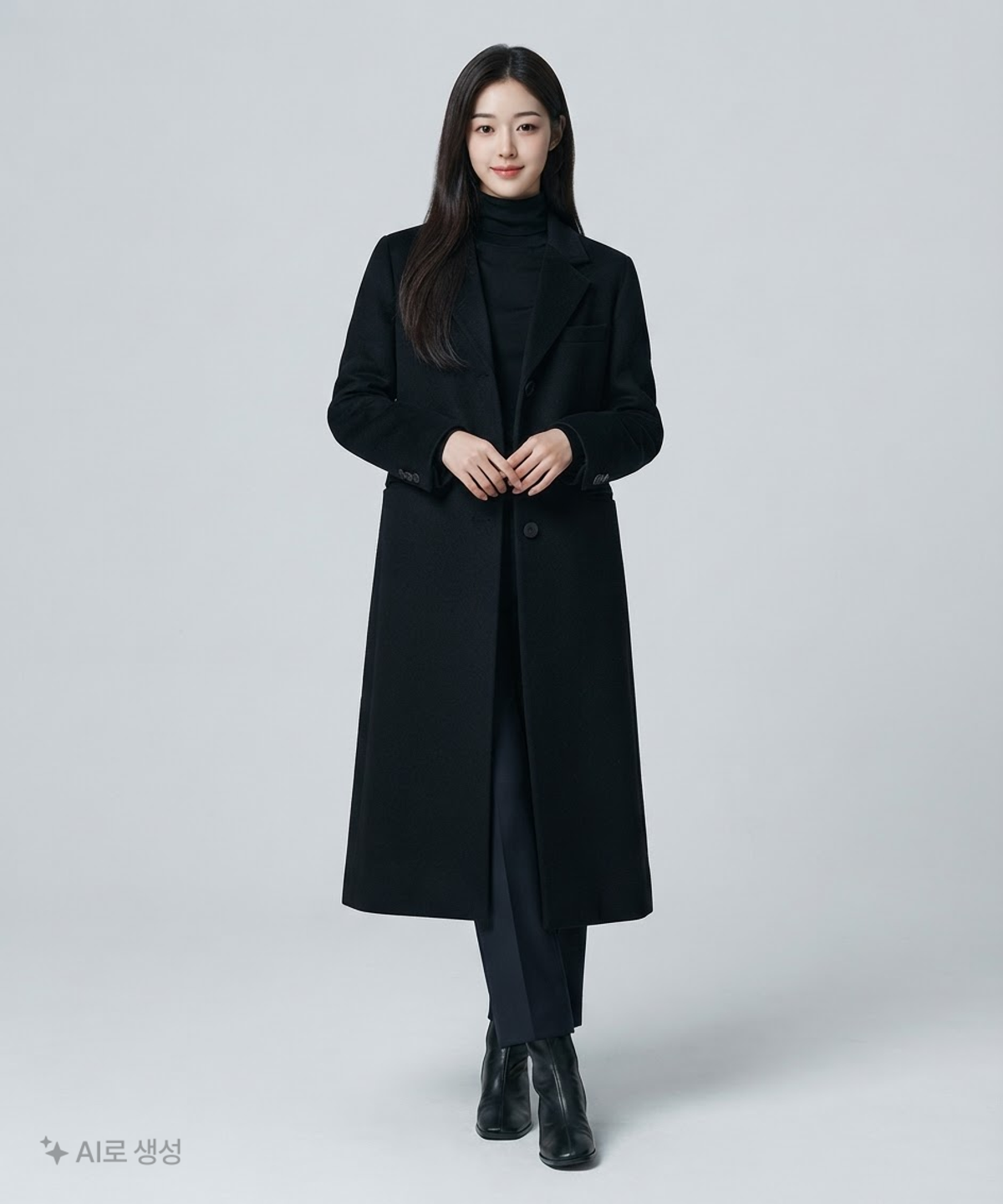 룩캐스트(LOOKAST) 소이 울 싱글 코트 / SOY WOOL SINGLE COAT_BLACK M