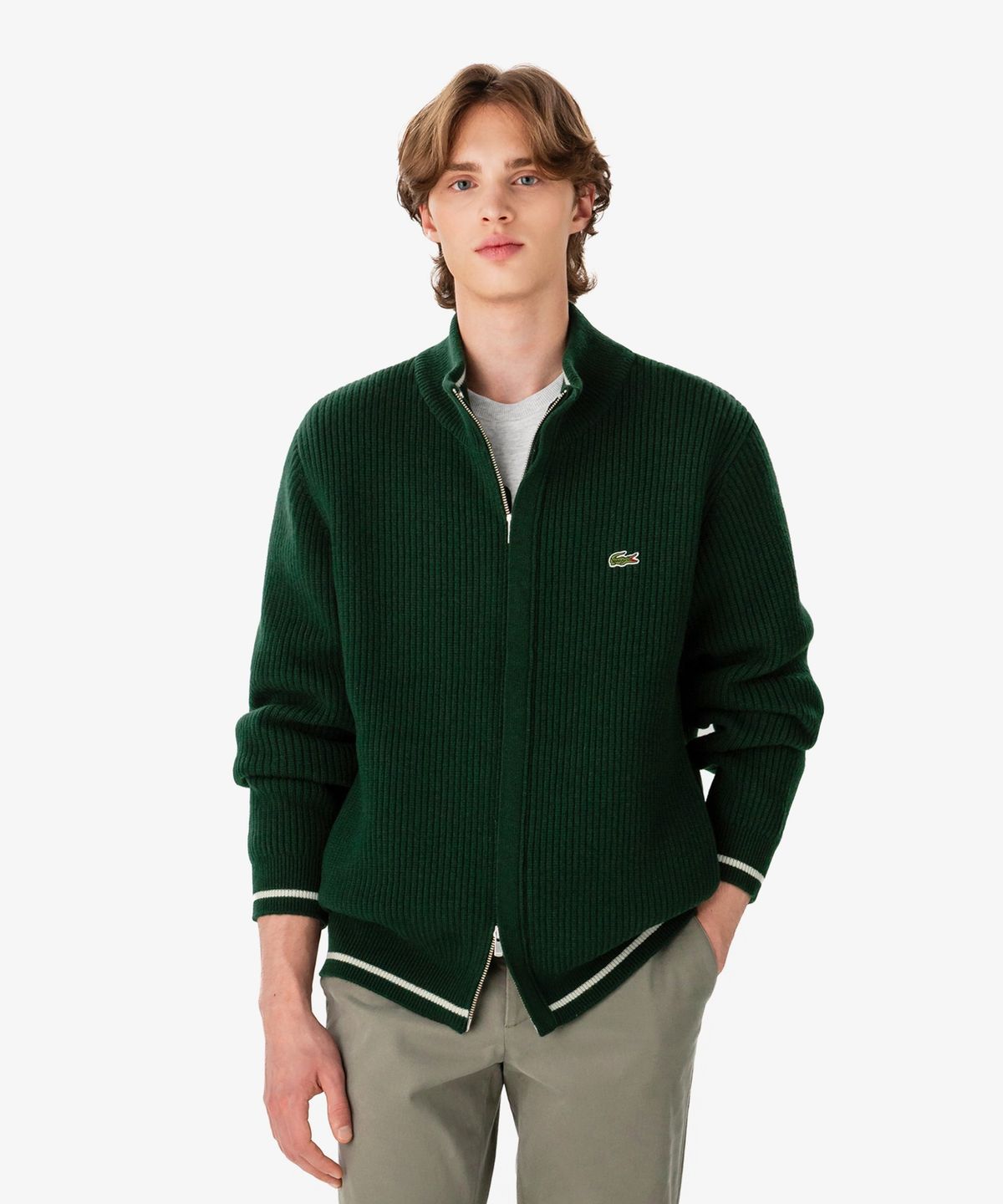 라코스테(LACOSTE) 남성 탑핑 하찌 풀집업 가디건 AH255E-56N YZP