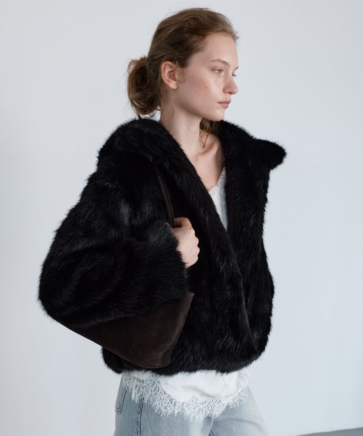 유라고(URAGO) Fox fur hooded jumper