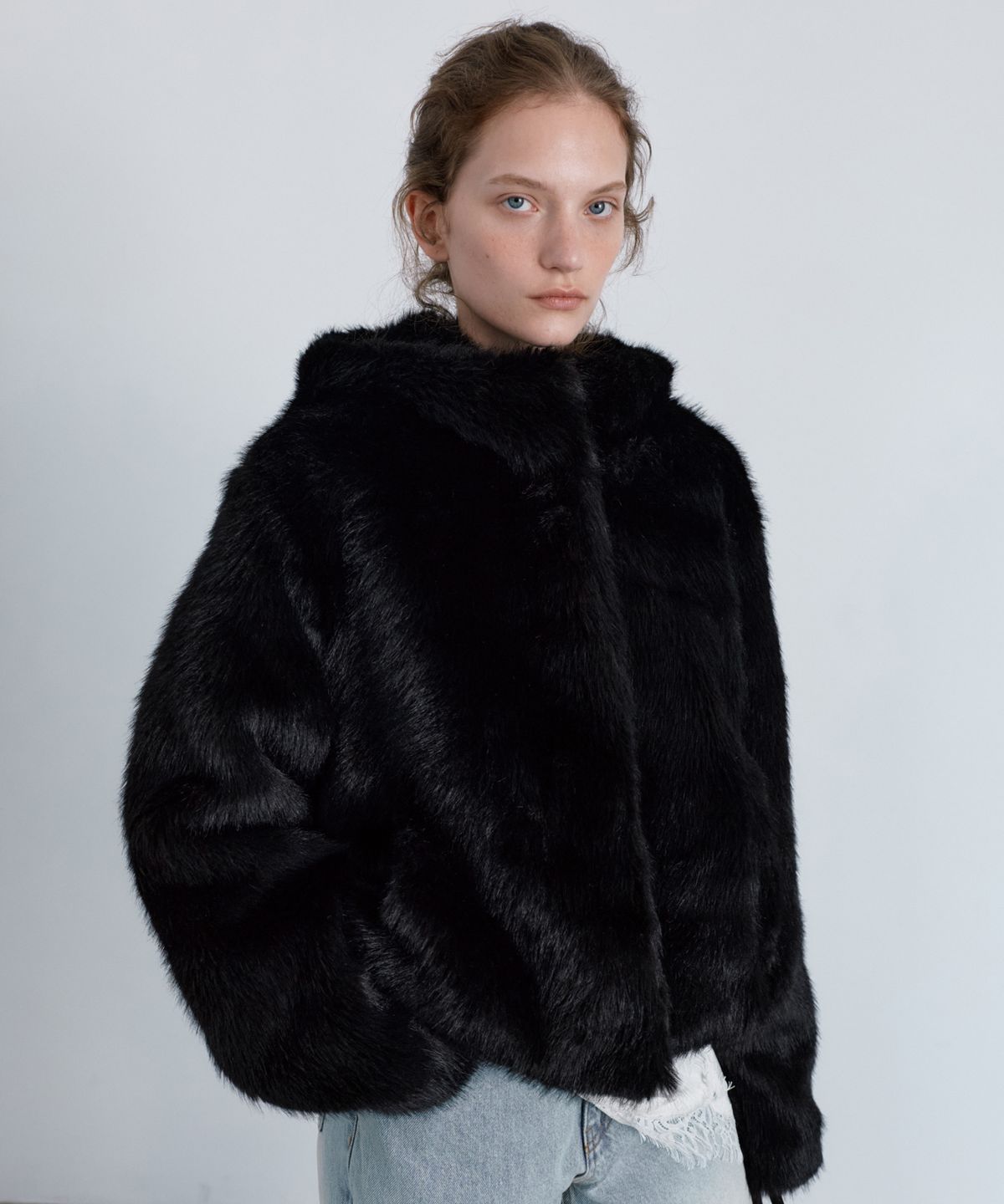 유라고(URAGO) Fox fur hooded jumper