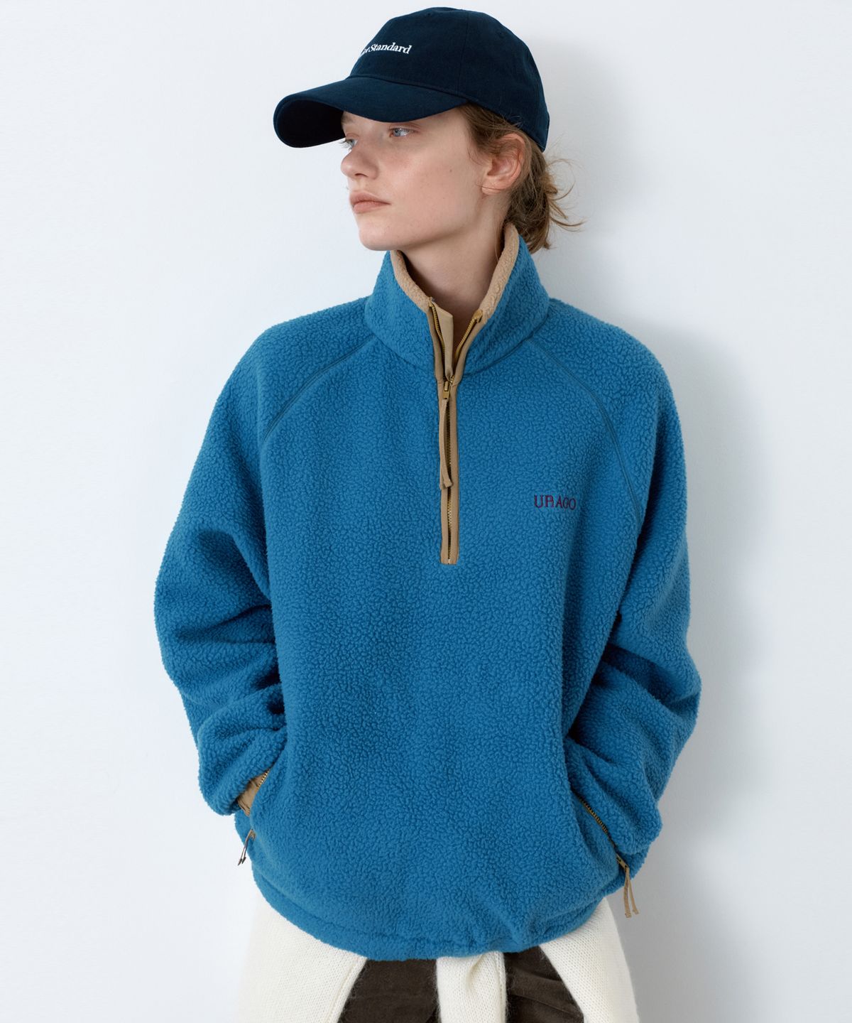 유라고(URAGO) Fleece logo half zip-up