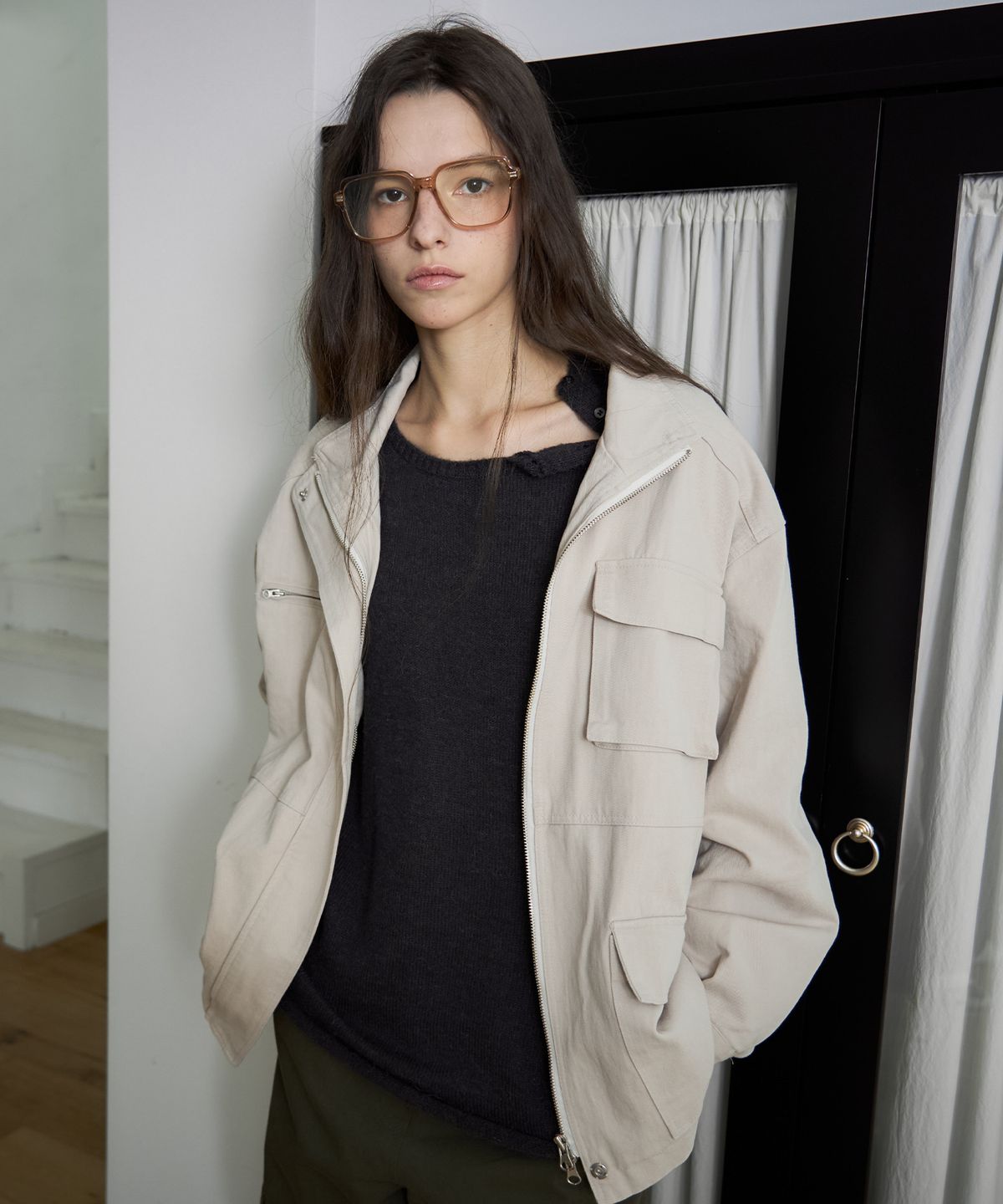 무드무스(MOODMOOSE) BOAT JACKET CREAM BEIGE [MMFA1JK05BE]