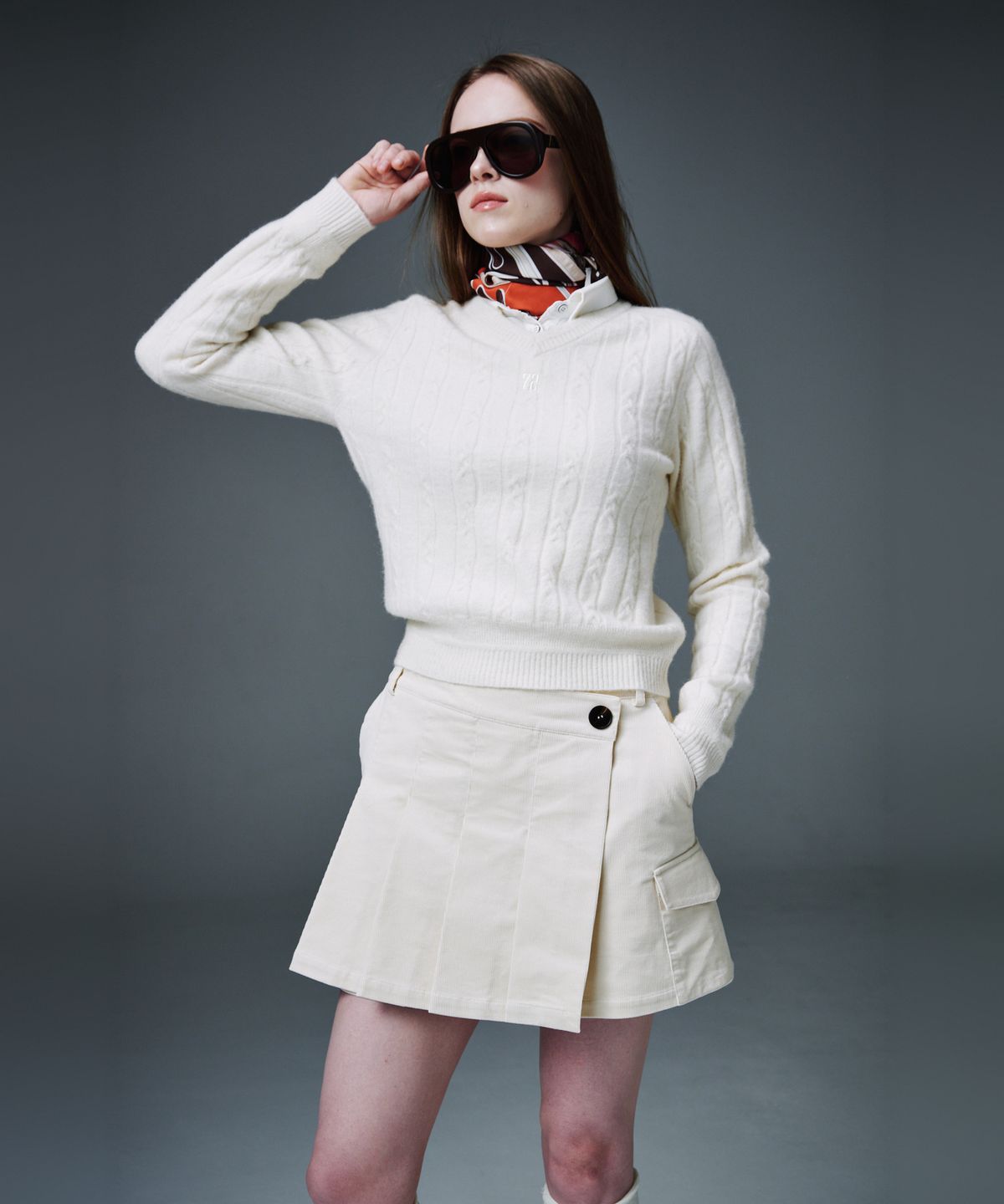 크림골프(KLIMGOLF) Corduroy Wrap Skirt 코듀로이 랩 스커트