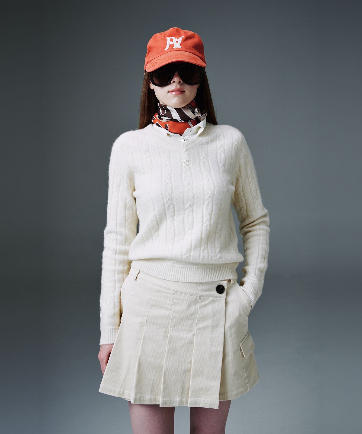 크림골프(KLIMGOLF) Alpaca Cable V-Neck Knit 알파카 케이블 브이넥 니트