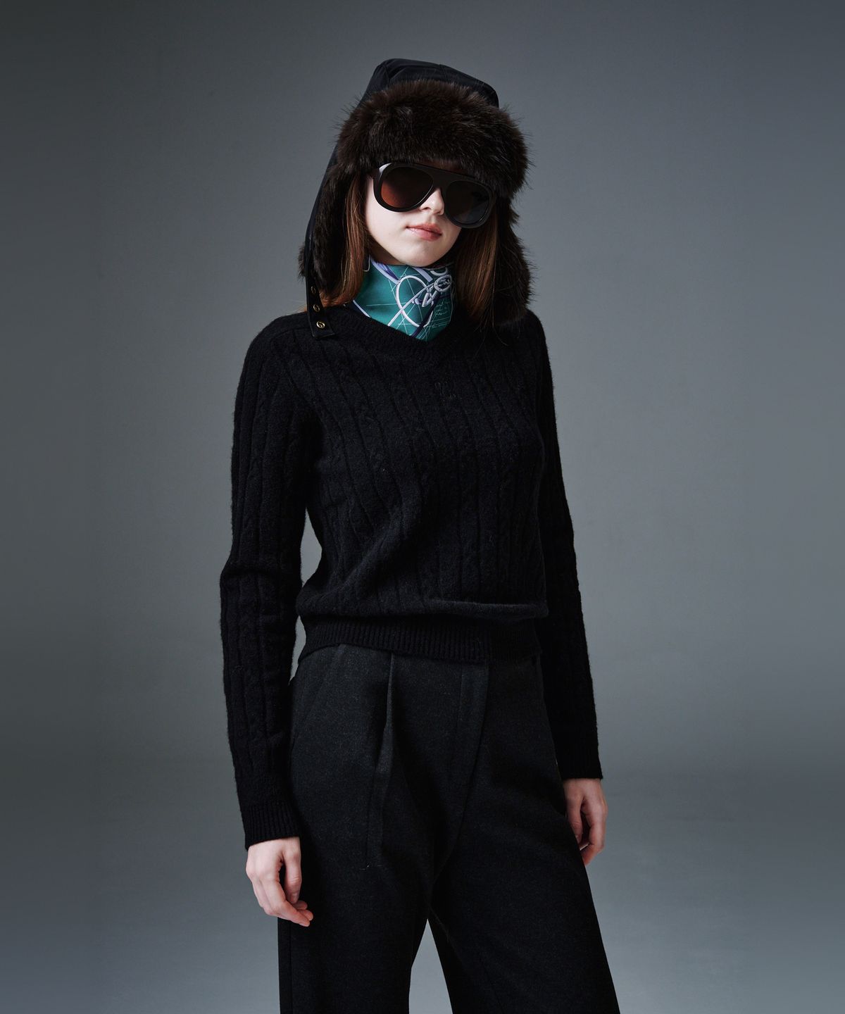 크림골프(KLIMGOLF) Alpaca Cable V-Neck Knit 알파카 케이블 브이넥 니트