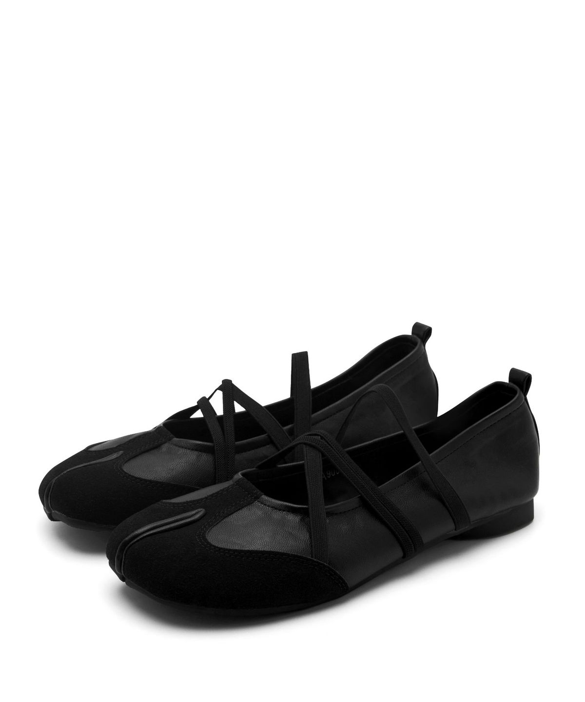 스퍼(SPUR) Multistrap crossover ballet flats 스트랩 타비 플랫 슈즈 2cm - WA9004 (4color)