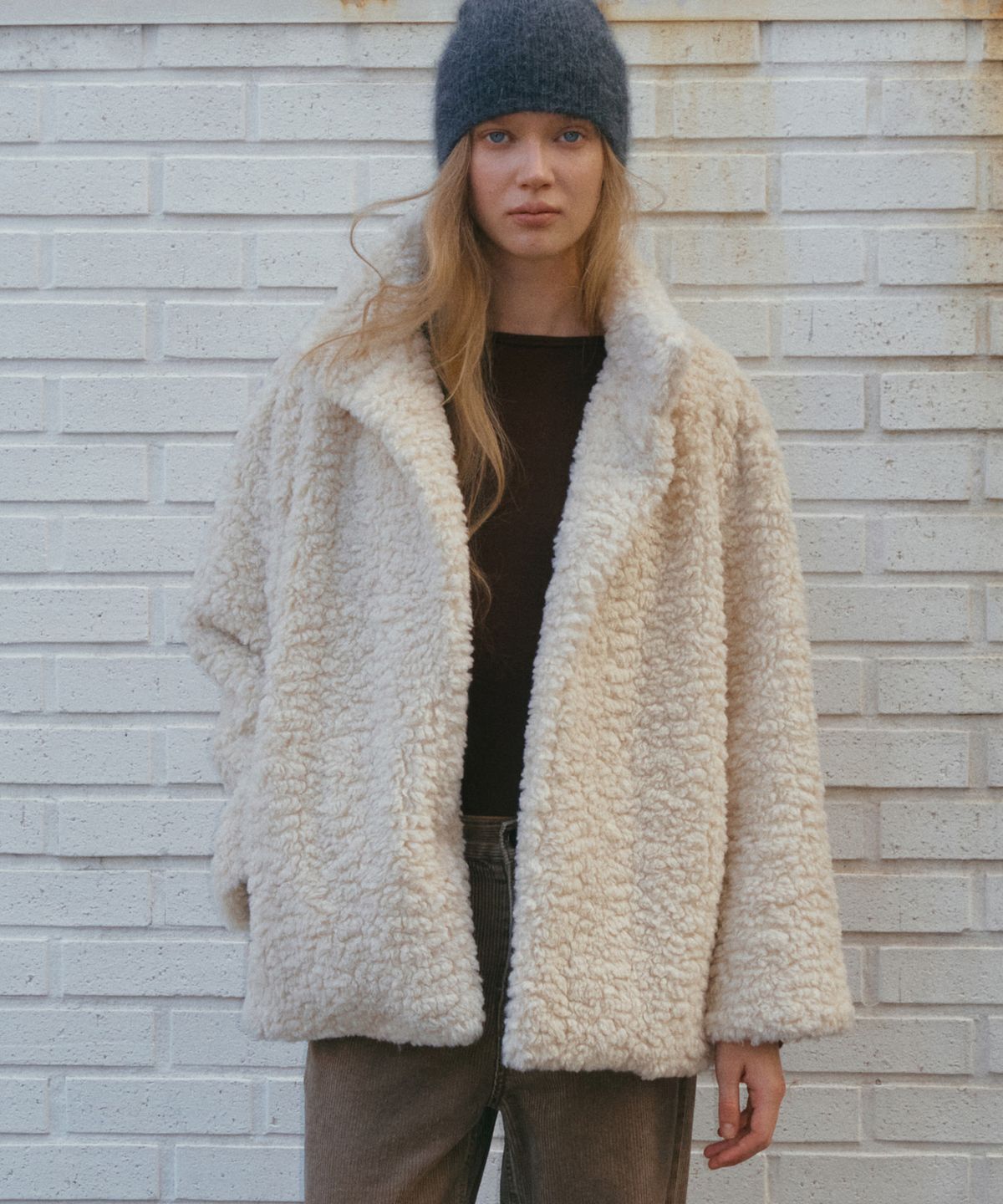 프리버07(FRIVER07) High neck boucle fur jacket [FRFA07JK01]_Cream