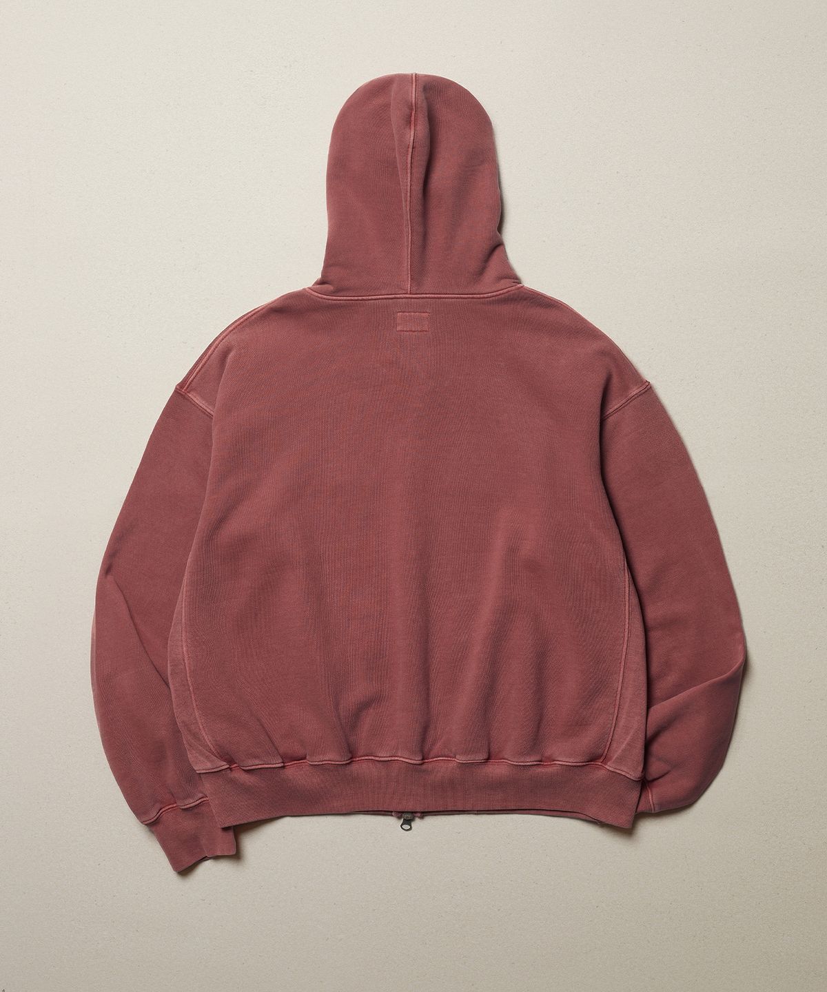 에스파이(ESFAI) VINTAGE SEPARATE PKT ZIP HOODIE (WASHED RED)