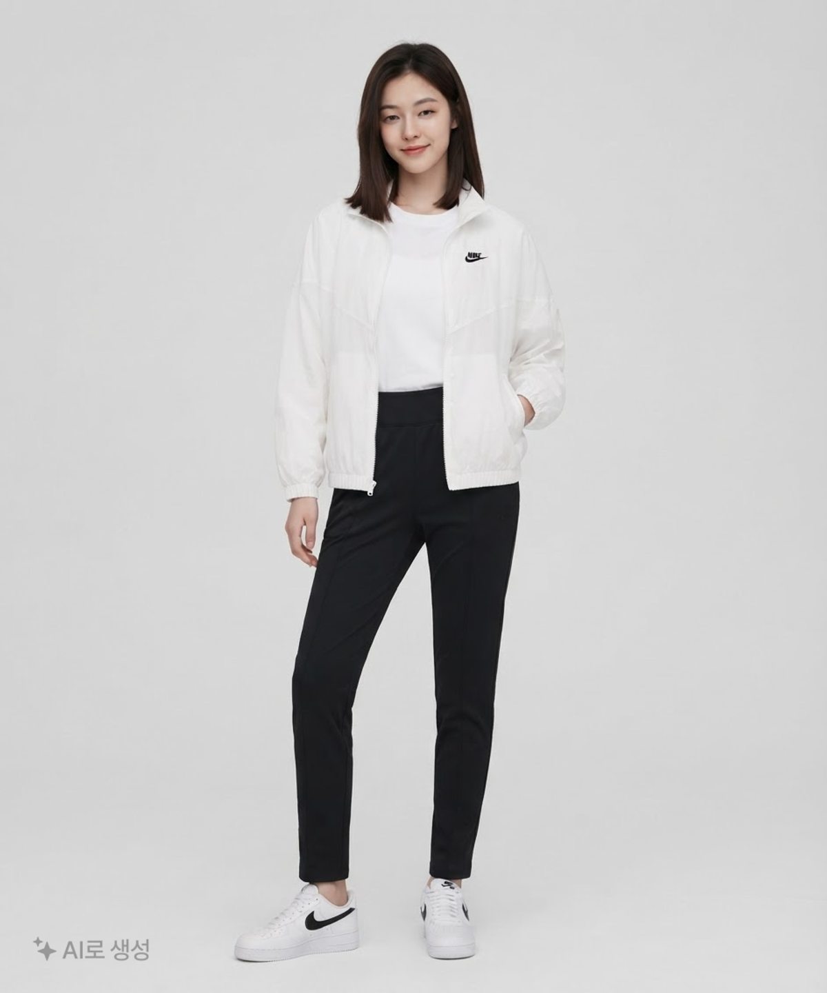 나이키(NIKE) 스포츠웨어 에센셜 윈드러너 우븐 재킷 W - 화이트:블랙 / DM6186-100 S