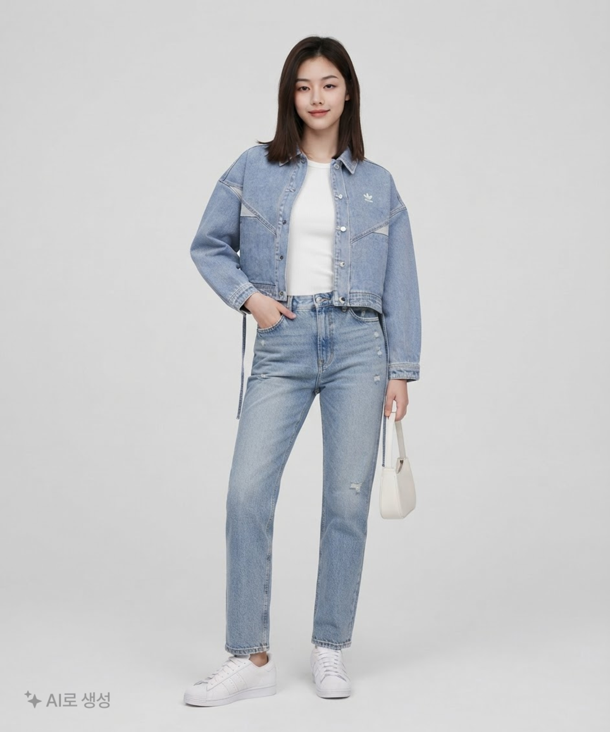 아디다스(ADIDAS) 데님 자켓 W - 블루 / HU1639 S