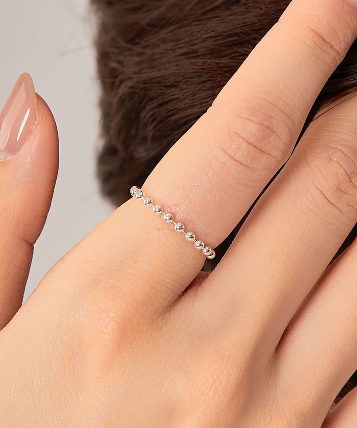 엘렌쥬얼리(HELENE JEWELRY) 925 실버 민볼 체인 Silver 은 반지