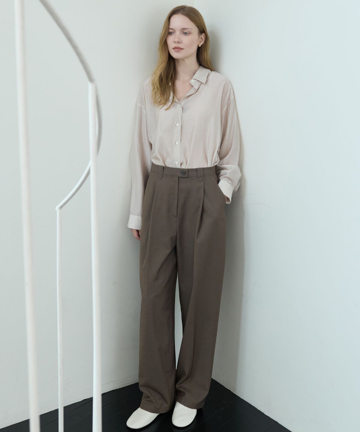 누토프(NUTOFFE) Luster Shirt_Dusty Pink
