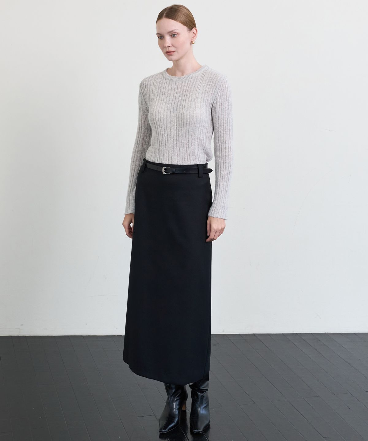 누토프(NUTOFFE) Column Skirt_Black
