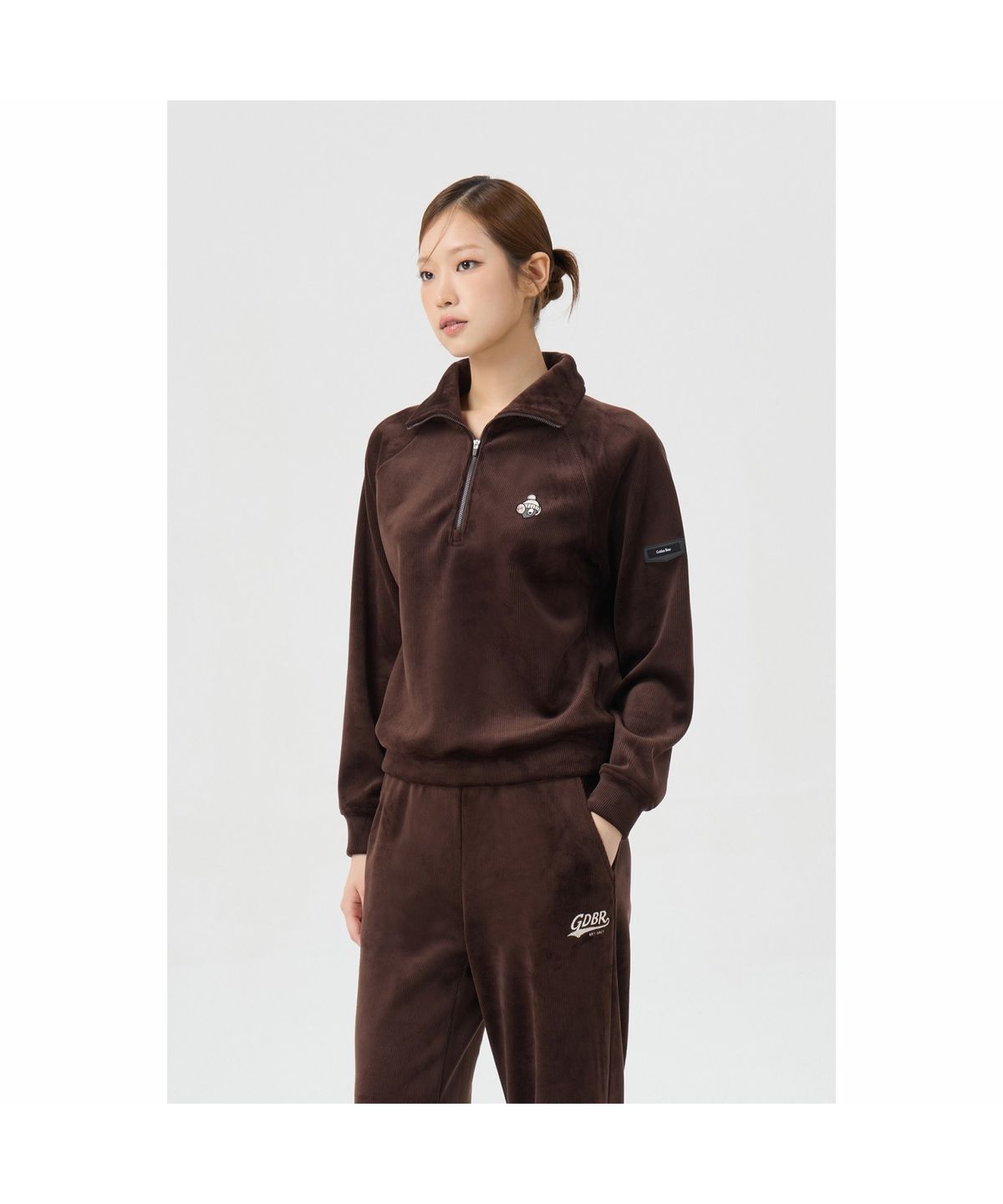 골든베어(GOLDEN BEAR) (여성) Velour Raglan Half Zip-up (SET UP) G5TAW26203BRX