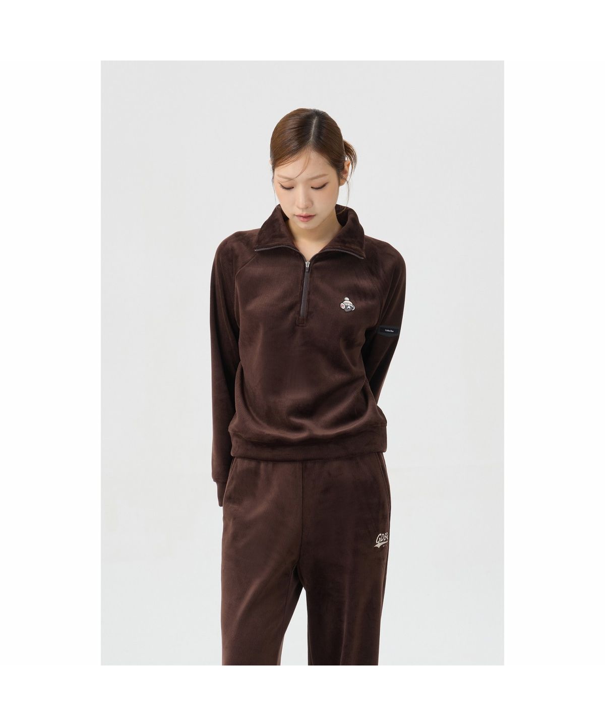 골든베어(GOLDEN BEAR) (여성) Velour Raglan Half Zip-up (SET UP) G5TAW26203BRX