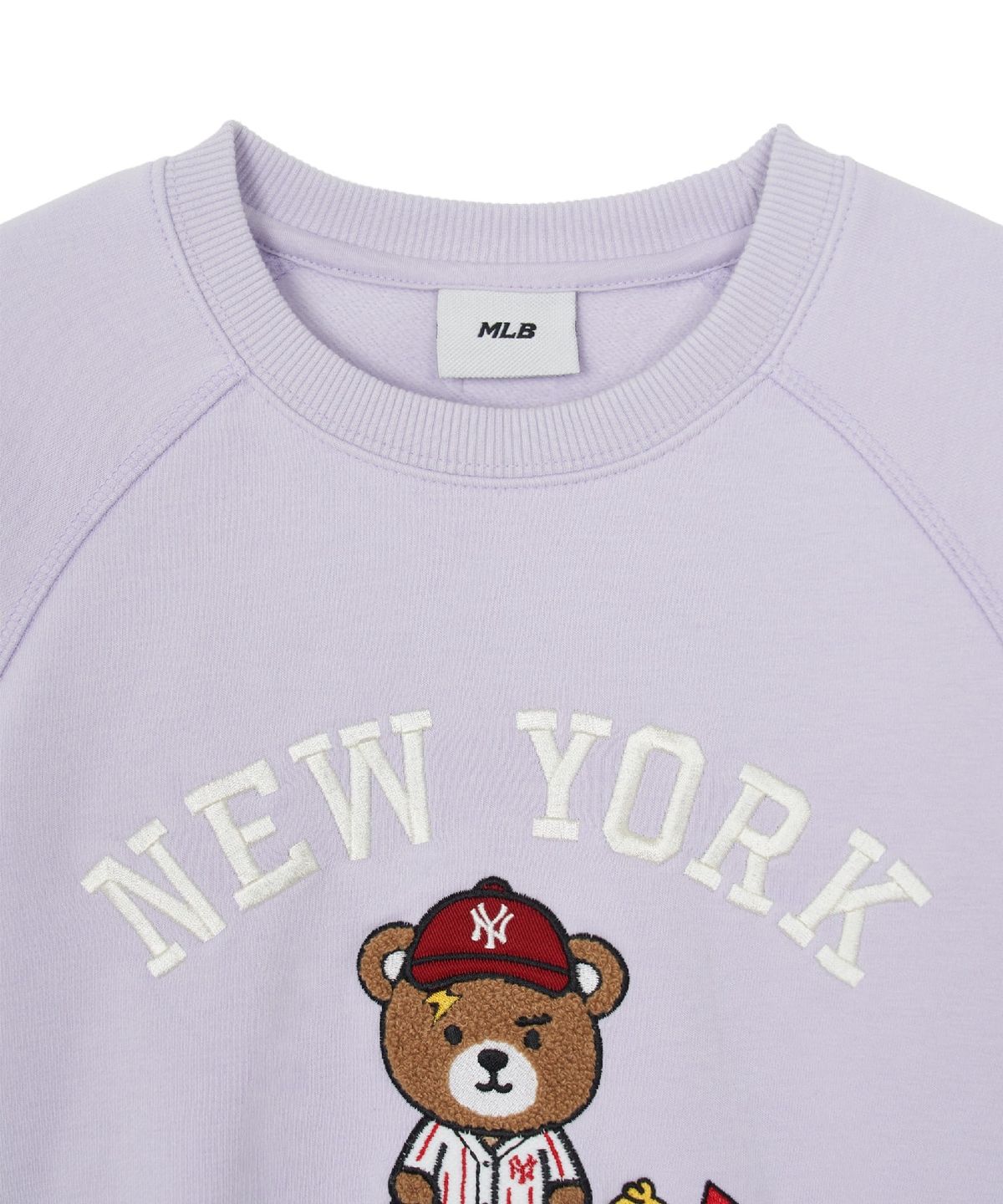 엠엘비 키즈(MLB KIDS) 스포티브 프렌즈 캐릭터 기모 맨투맨 NY (Lavender)