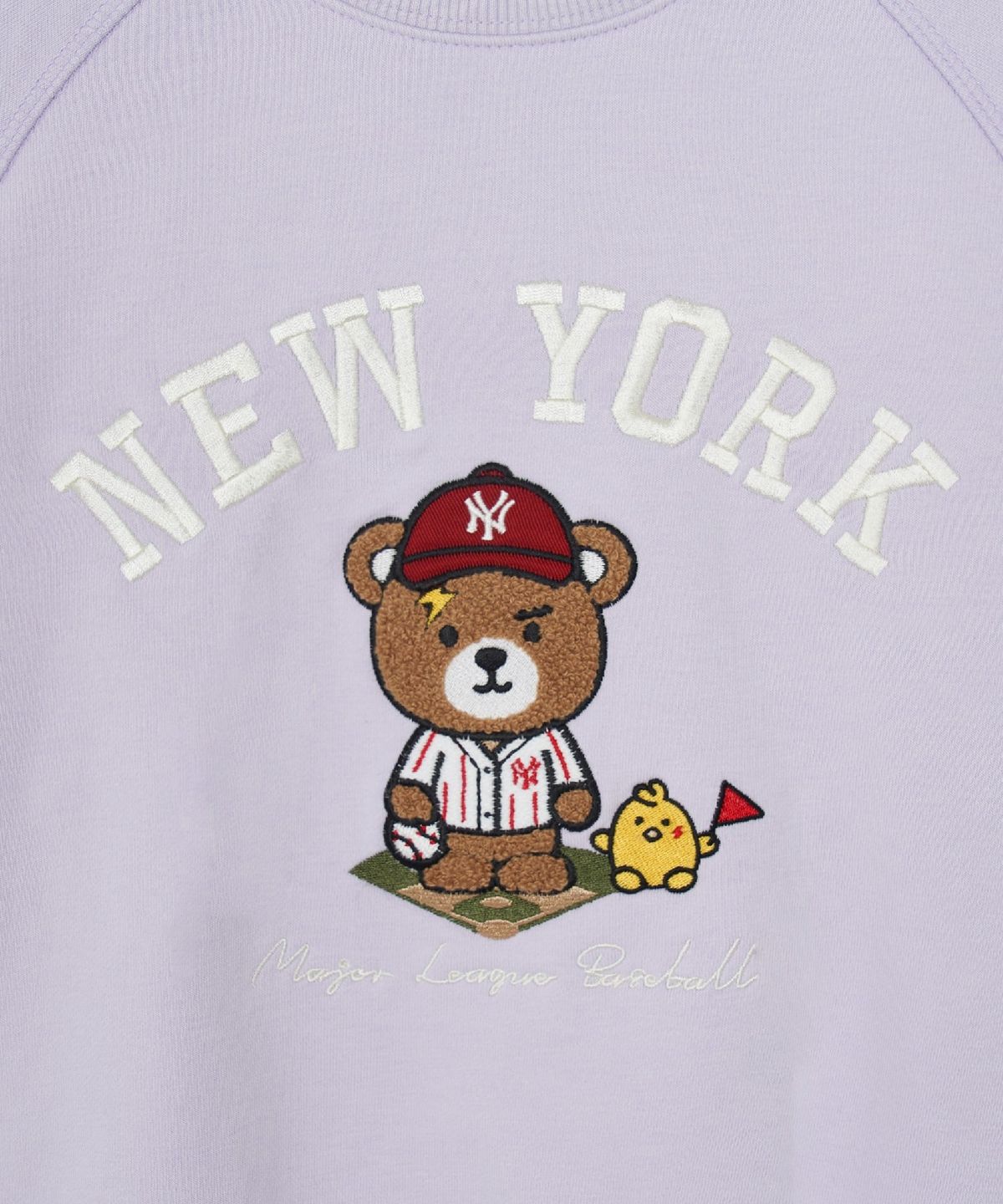 엠엘비 키즈(MLB KIDS) 스포티브 프렌즈 캐릭터 기모 맨투맨 NY (Lavender)