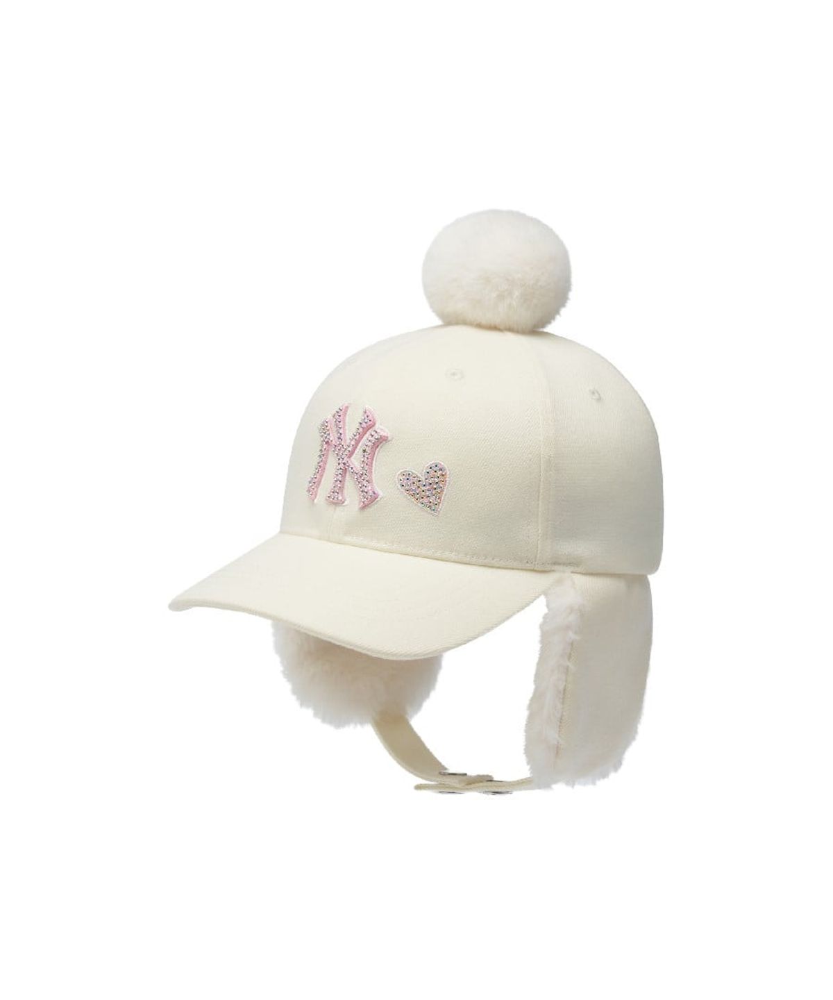 엠엘비 키즈(MLB KIDS) 여아 스톤 귀달이캡 NY (Ivory)