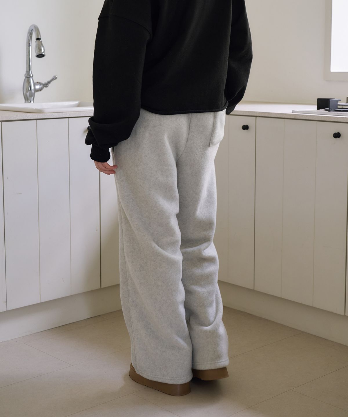 드헤베(DEHEVE) Cozy Fleece Pants [Gray]