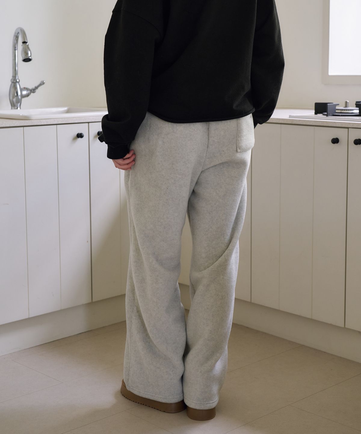 드헤베(DEHEVE) Cozy Fleece Pants [Gray]