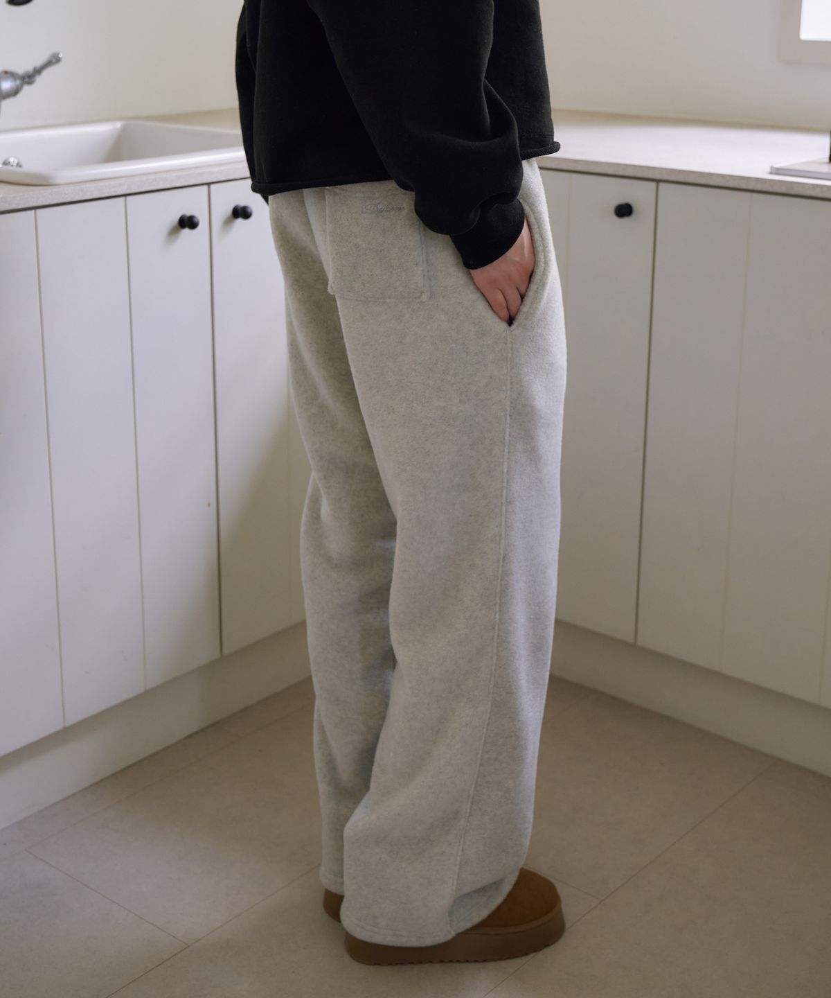 드헤베(DEHEVE) Cozy Fleece Pants [Gray]