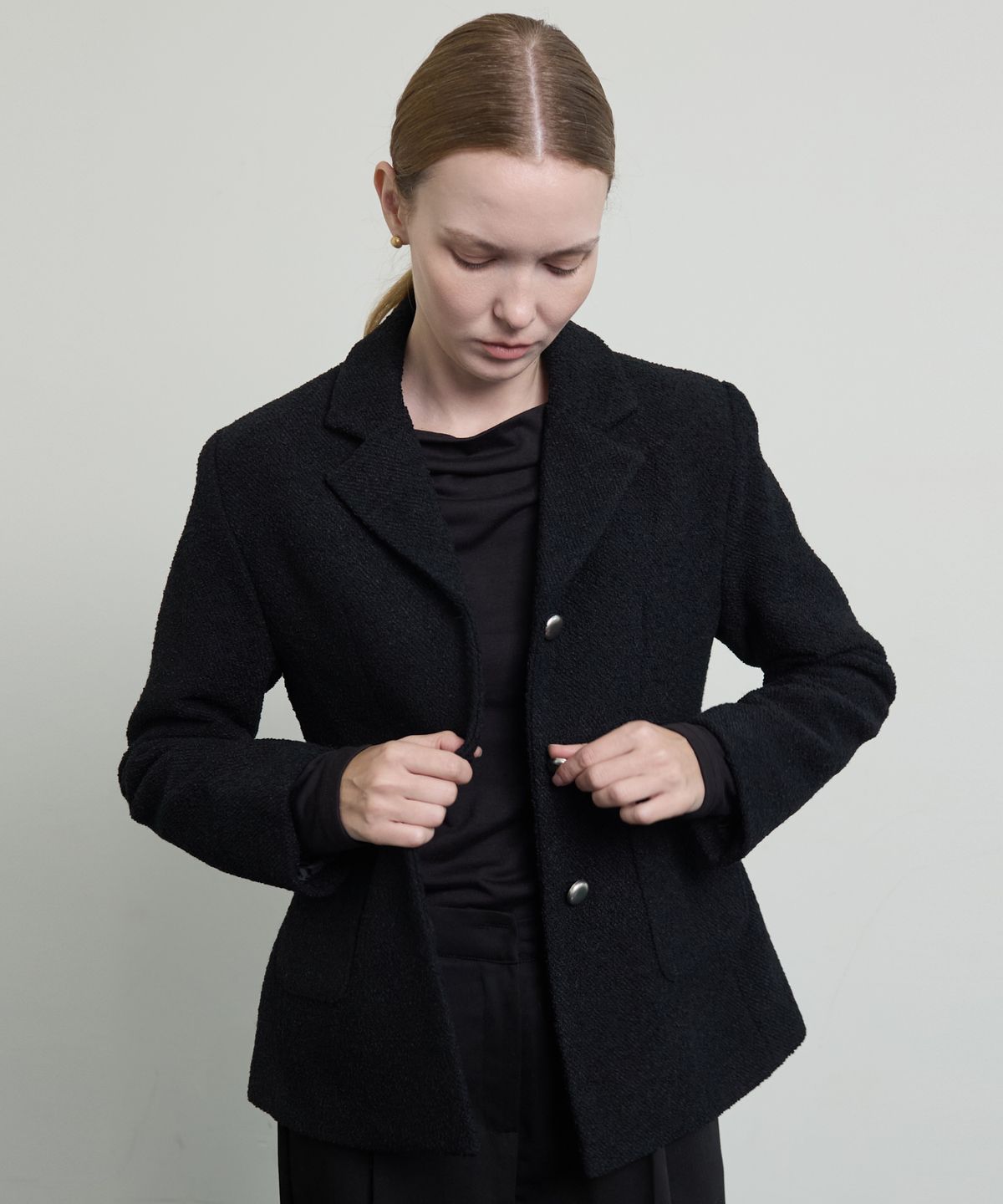 누토프(NUTOFFE) Poin Tweed Jacket_Black