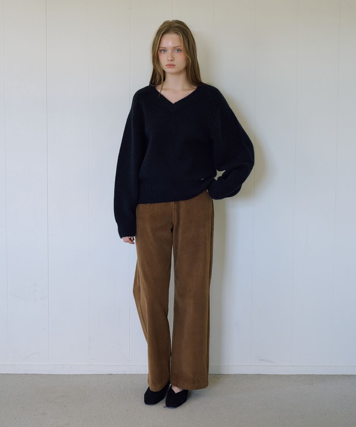 드헤베(DEHEVE) Signature Corduroy Pants [Brown]