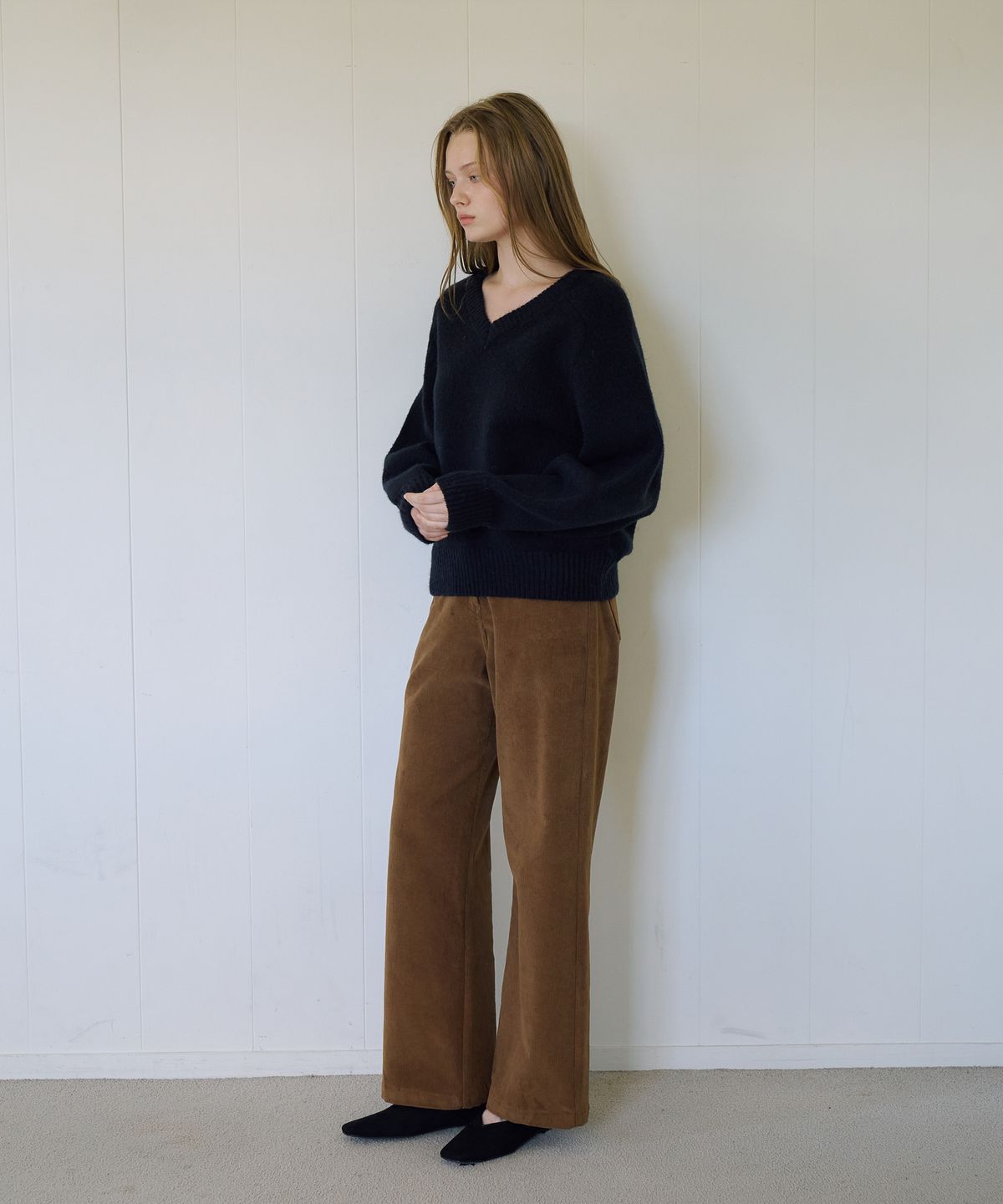 드헤베(DEHEVE) Signature Corduroy Pants [Brown]