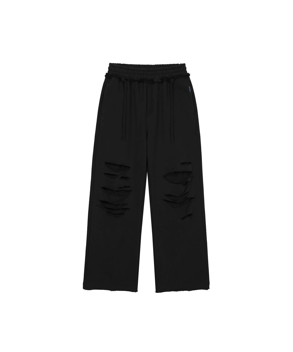 분트(VOONT) Distressed Wide Pants (BLACK)