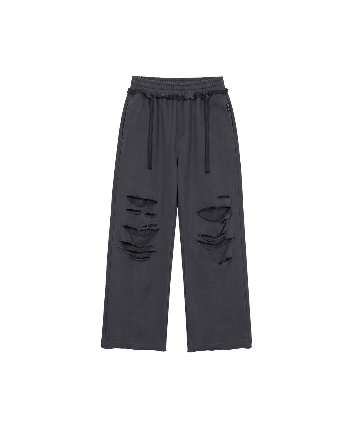 분트(VOONT) Distressed Wide Pants (DARK GRAY)