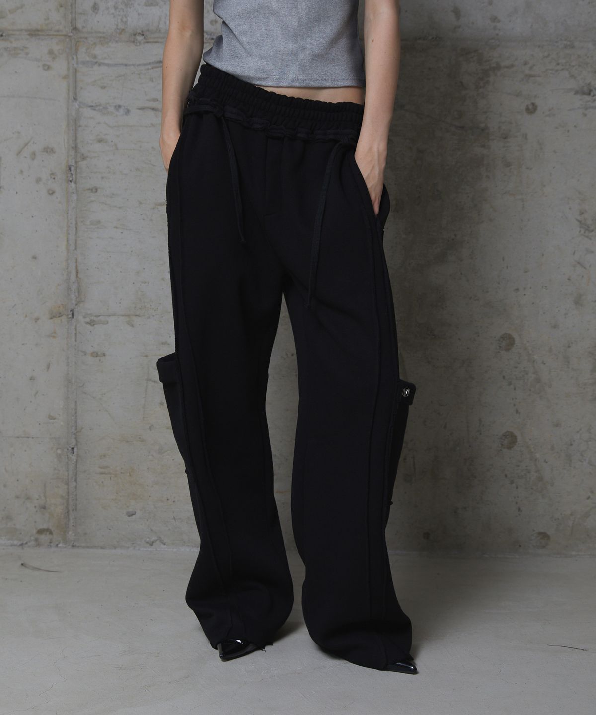 분트(VOONT) Utility Pocket Wide Pants (BLACK)