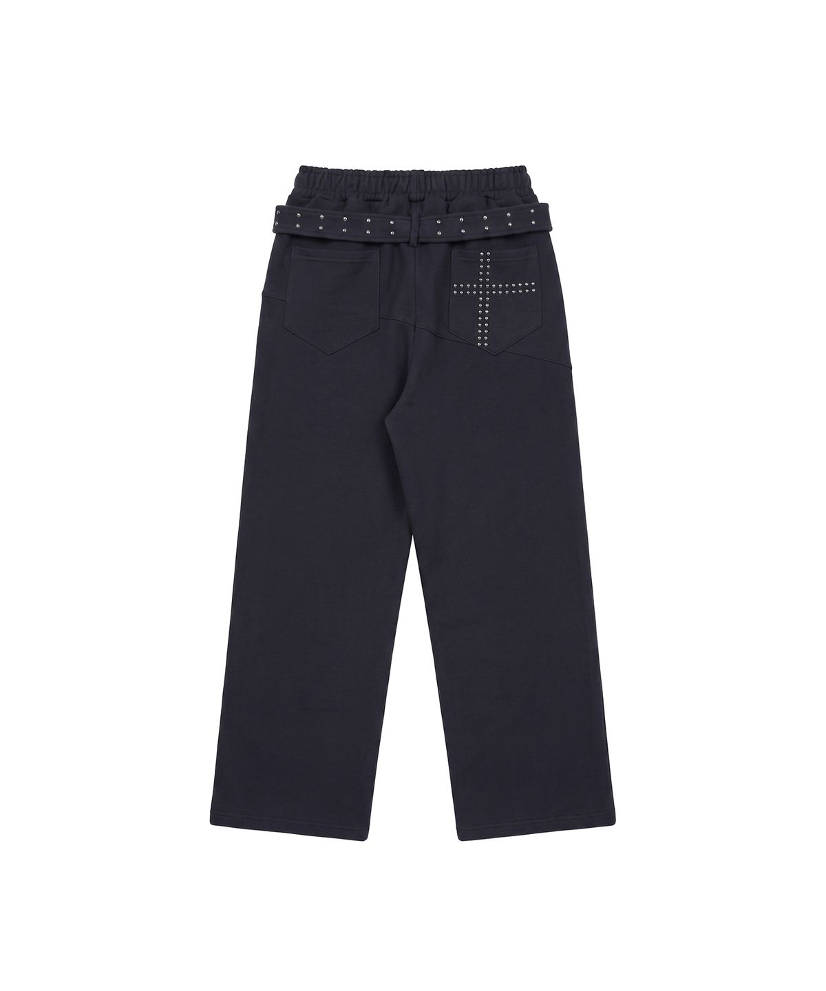 분트(VOONT) Studded Strap Sweat Pants (DARK GRAY)