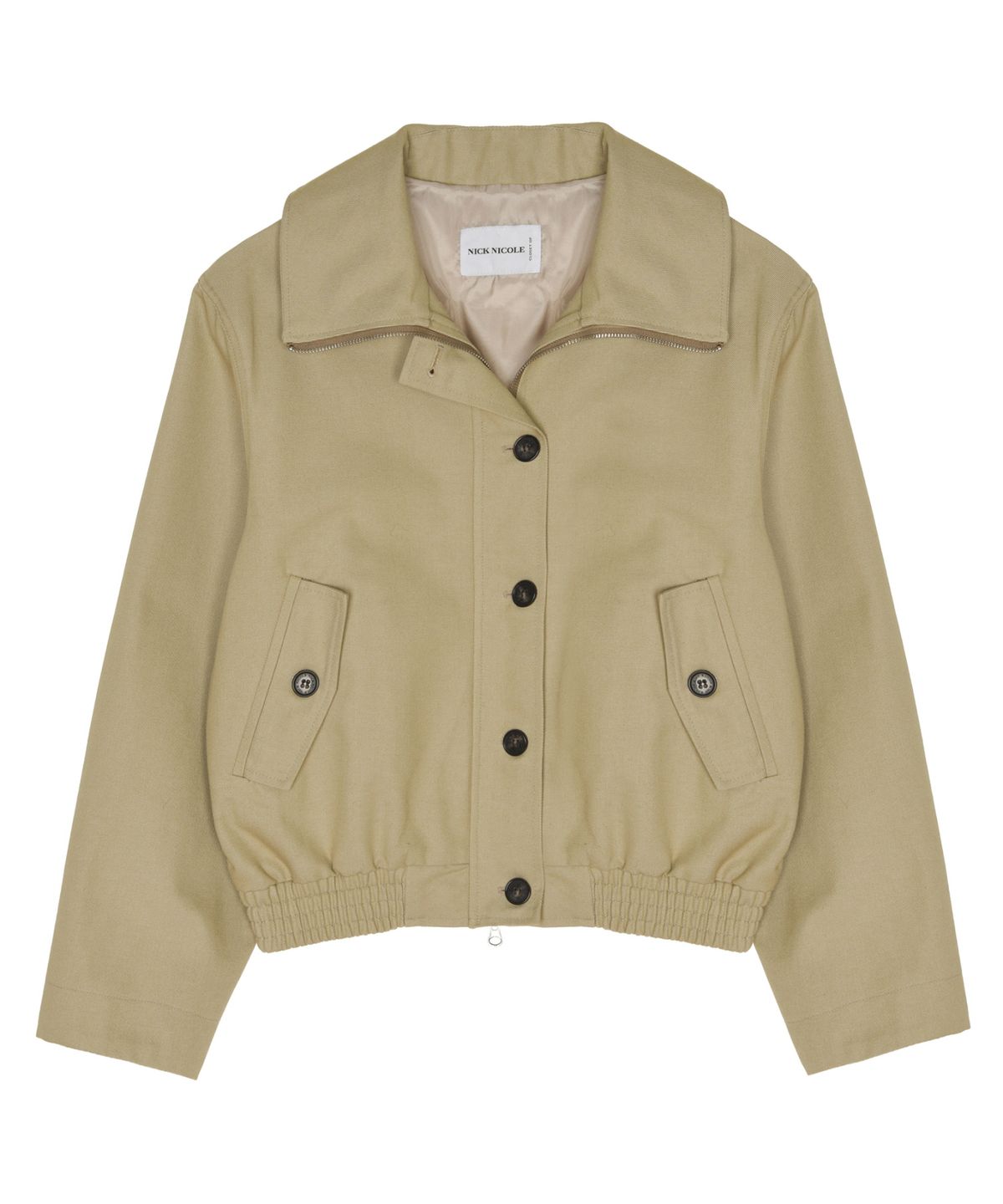 닉앤니콜(NICK&NICOLE) HIGH NECK ZIP-UP JACKET_BEIGE