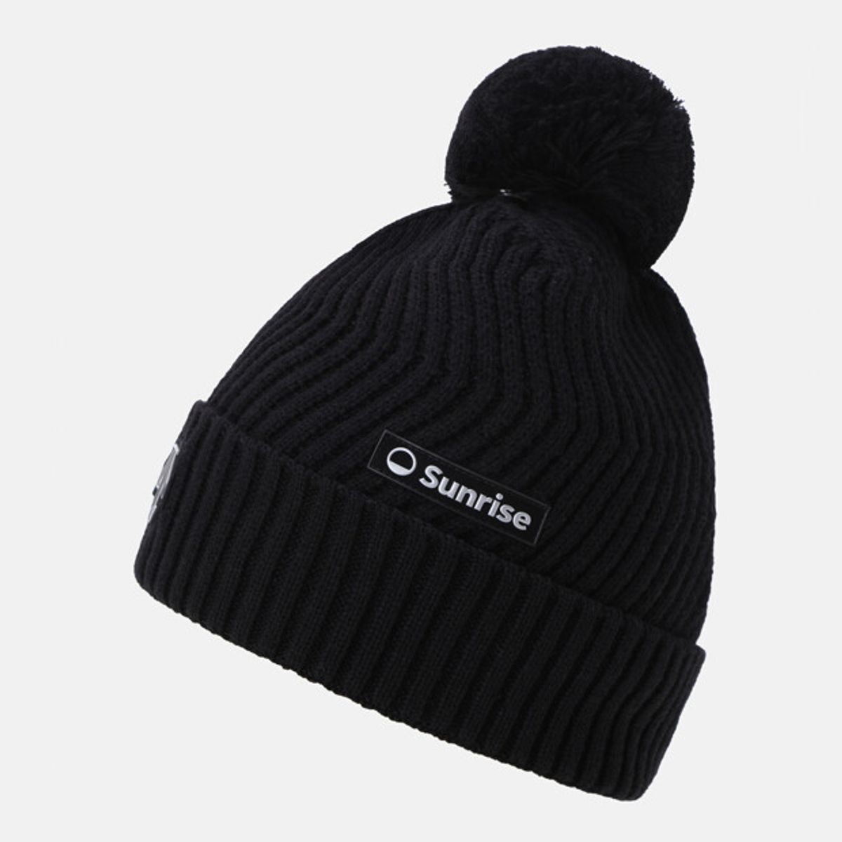 데상트(DESCENTE) 스위스 스키 와펜 방울 비니 블랙 SR423IKCO2