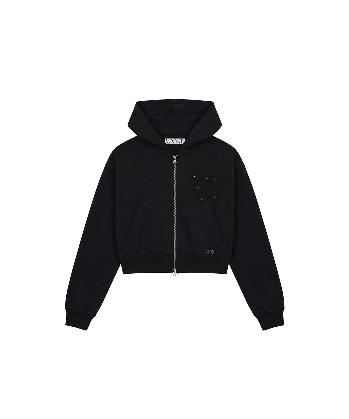 분트(VOONT) Faded Patch Hood Zip-Up (BLACK)