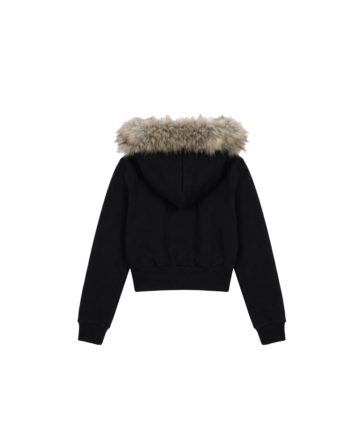 분트(VOONT) Slim Fit Fur Trimming Hood Zip-Up (BLACK)