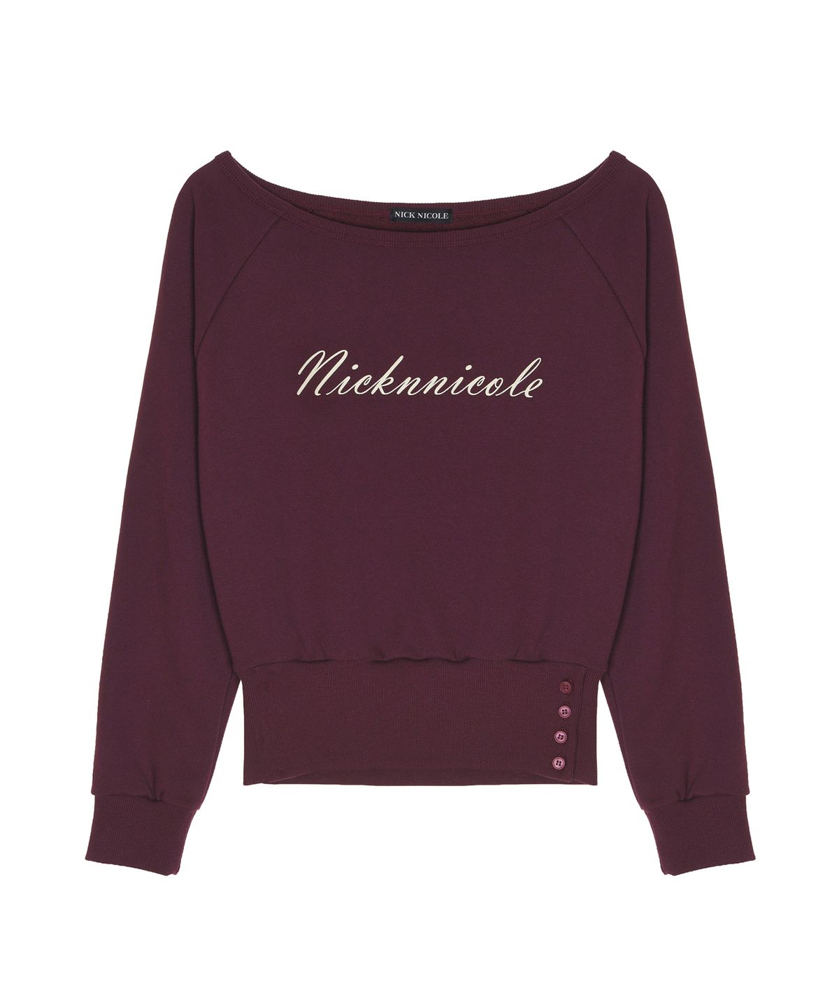 닉앤니콜(NICK&NICOLE) NICOLE SLIT SWEATSHIRT_BURGUNDY