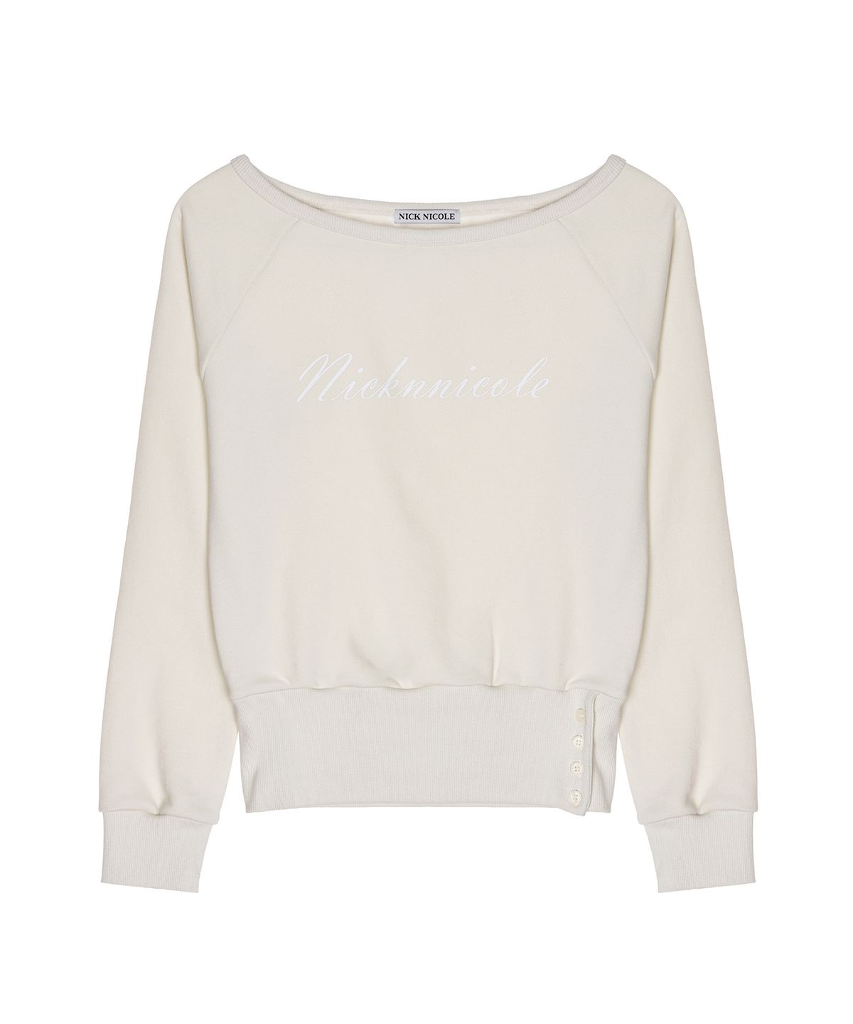 닉앤니콜(NICK&NICOLE) NICOLE SLIT SWEATSHIRT_CREAM