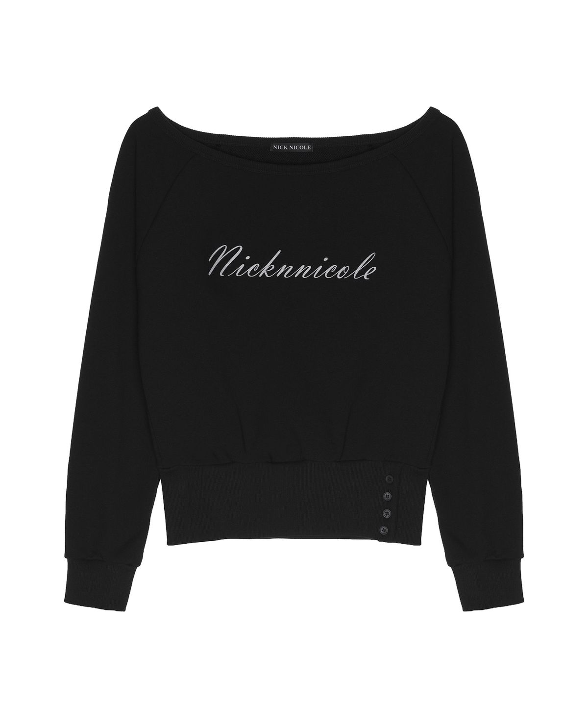 닉앤니콜(NICK&NICOLE) NICOLE SLIT SWEATSHIRT_BLACK