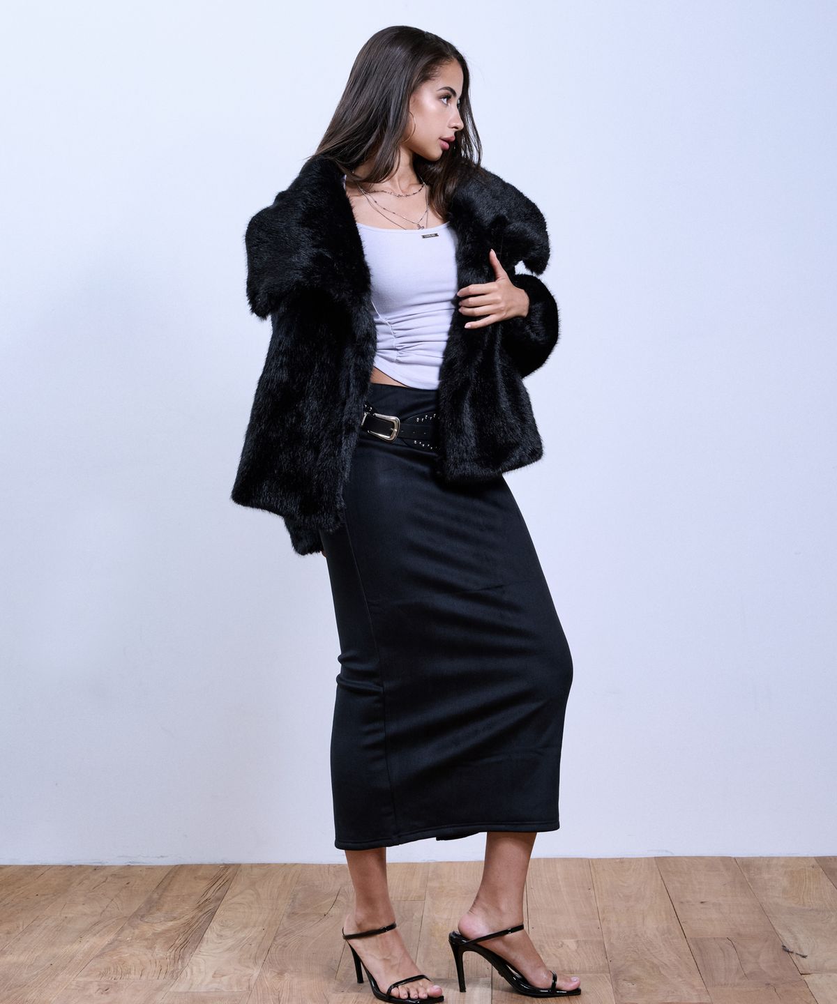 쿨시스(COOLSIS) CS FOXY FUR FLEECE JACKET-033 (BLACK)