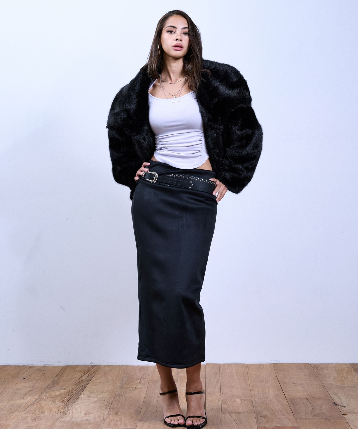 쿨시스(COOLSIS) CS FOXY FUR FLEECE JACKET-033 (BLACK)