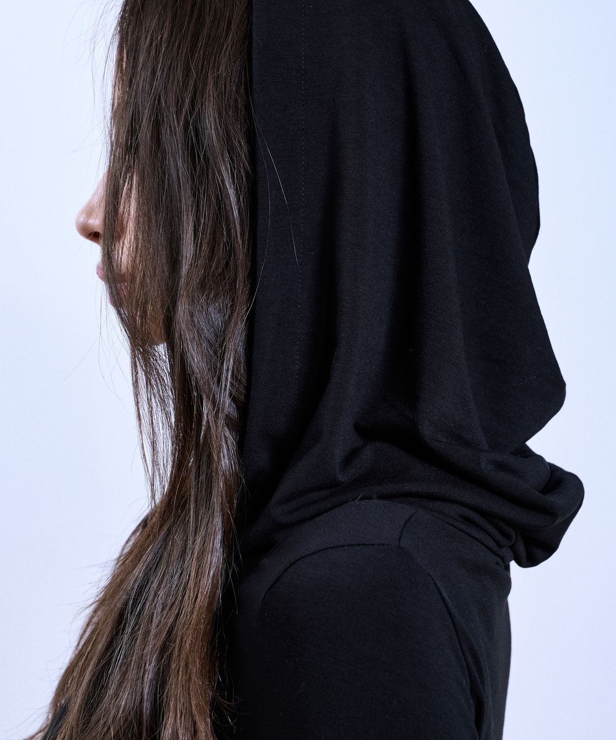 쿨시스(COOLSIS) CS DRAPE HOOD STRING TOP-081 (BLACK)