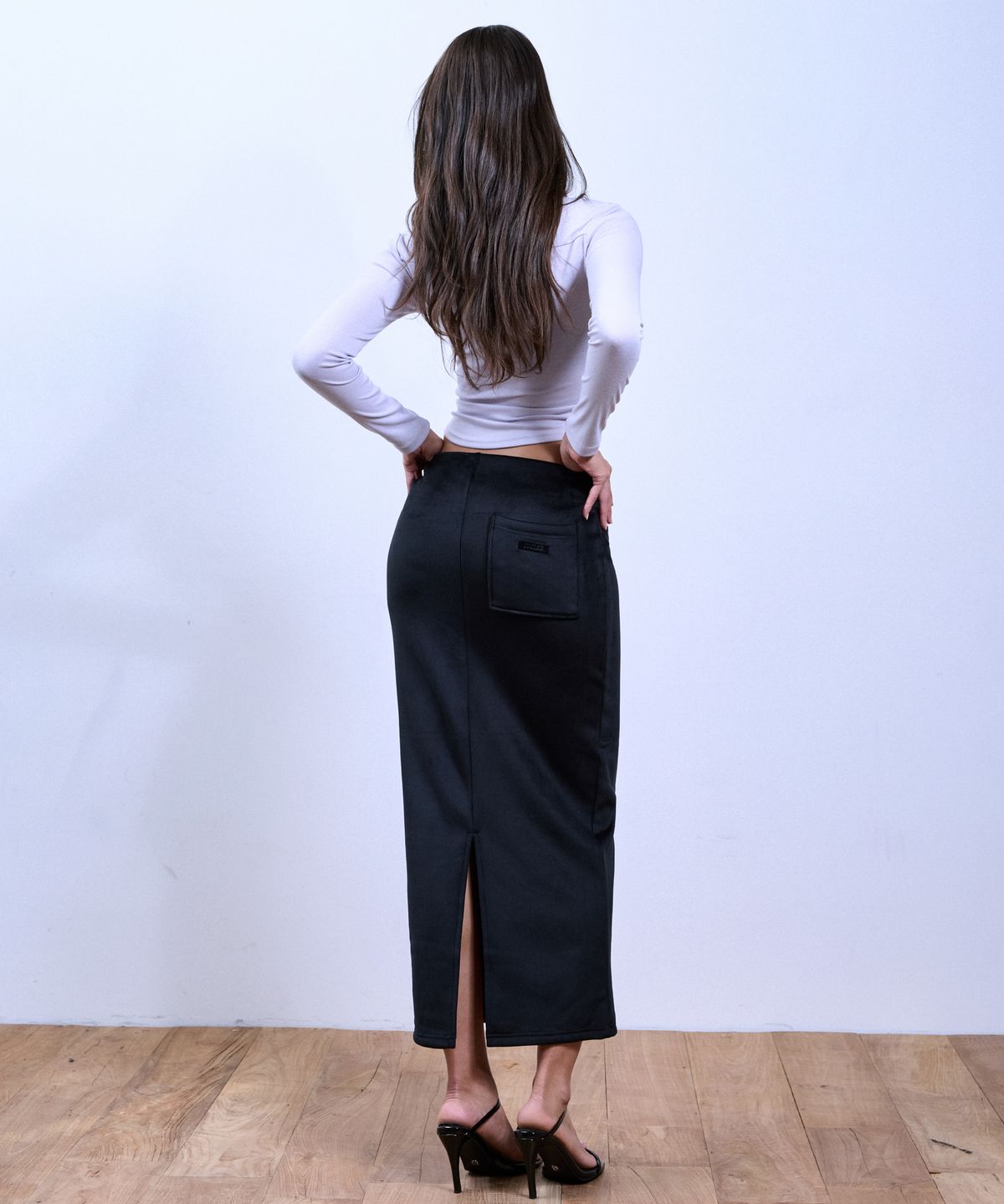 쿨시스(COOLSIS) CS CORDUROY LONG SKIRT-081 (BLACK)