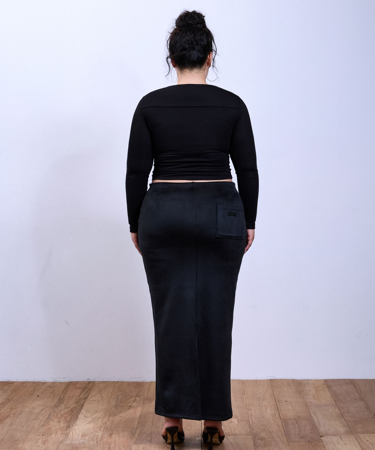 쿨시스(COOLSIS) CS CORDUROY LONG SKIRT-081 (BLACK)