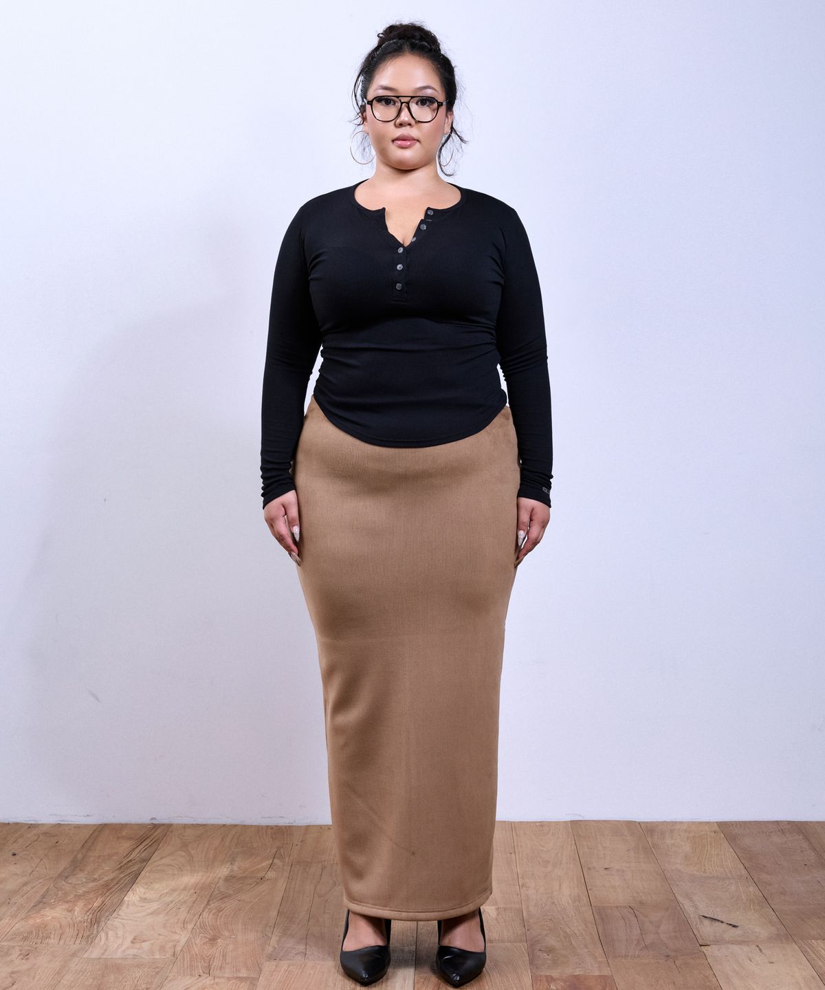 쿨시스(COOLSIS) CS CORDUROY LONG SKIRT-081 (BROWN)