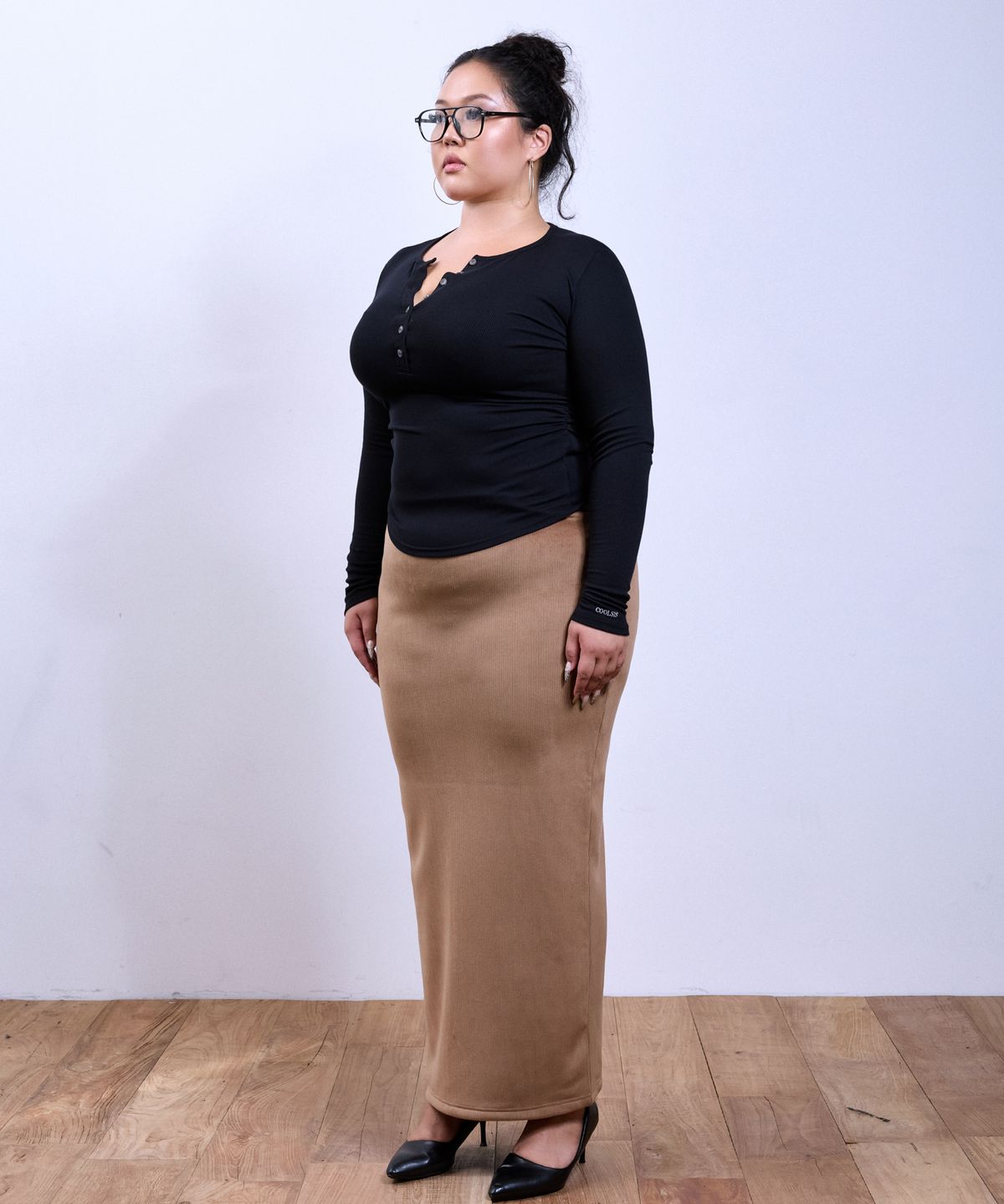 쿨시스(COOLSIS) CS CORDUROY LONG SKIRT-081 (BROWN)