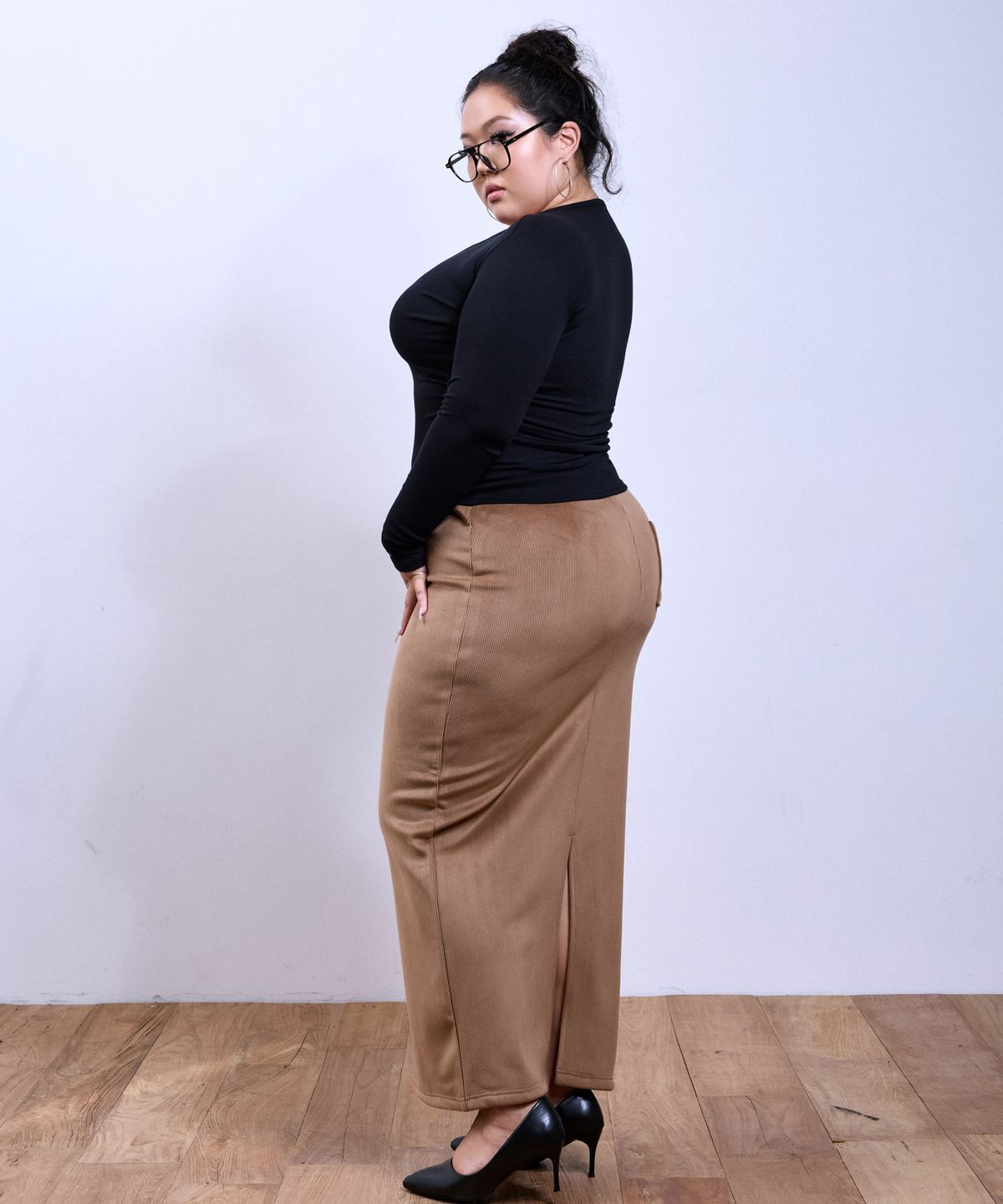 쿨시스(COOLSIS) CS CORDUROY LONG SKIRT-081 (BROWN)