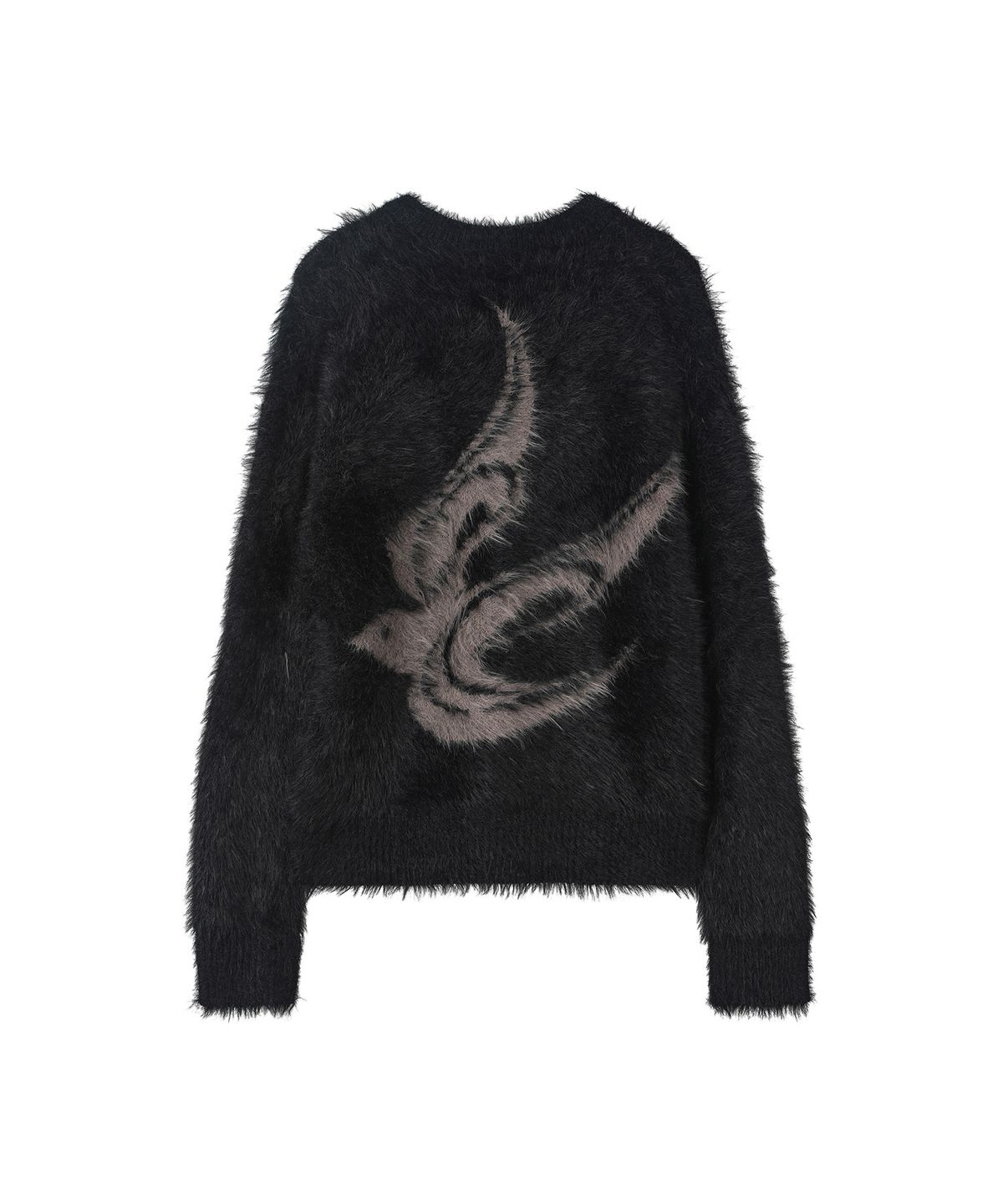 세컨모놀로그(SECONDMONO) Hairy Graphic Henley Knit [BLACK]_SEKT039BLACK
