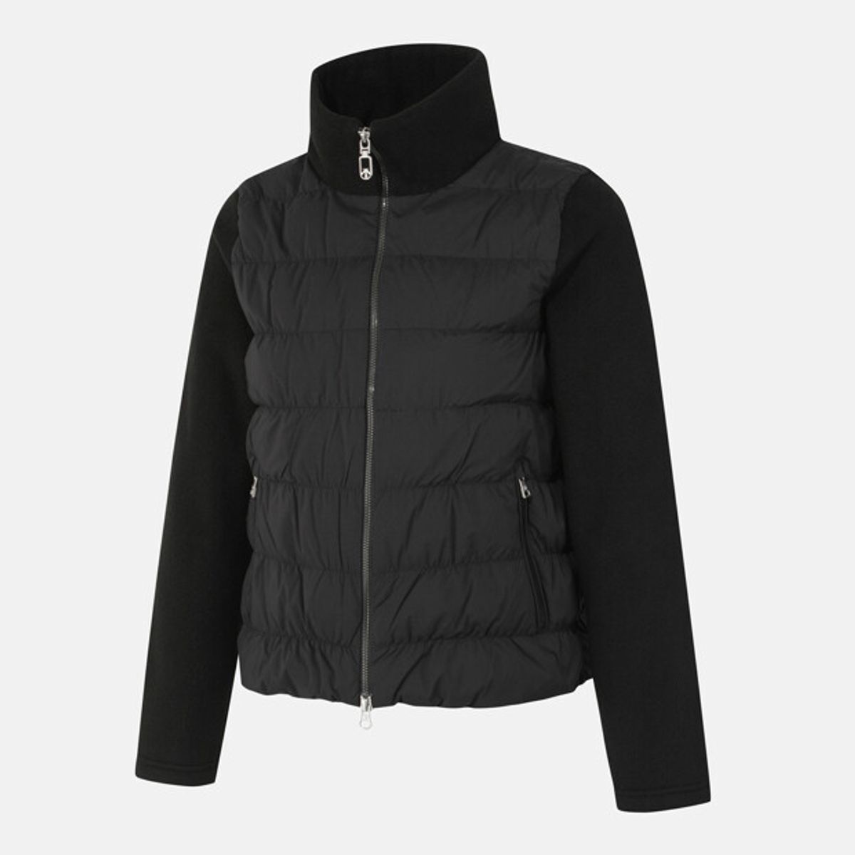 데상트(DESCENTE) 여성 니트 하이브리드 자켓 블랙 SR322SKT91