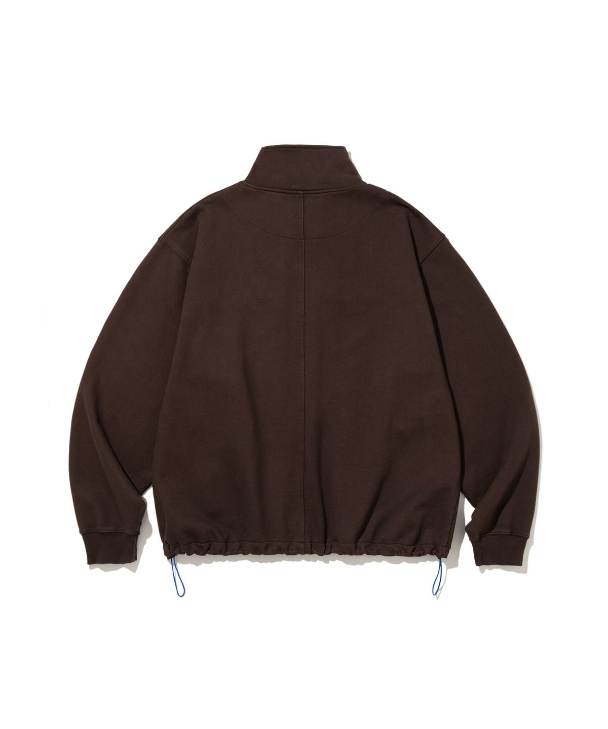 앵글런(ANGLAN) Color Line Sweat Half-Zip - Brown